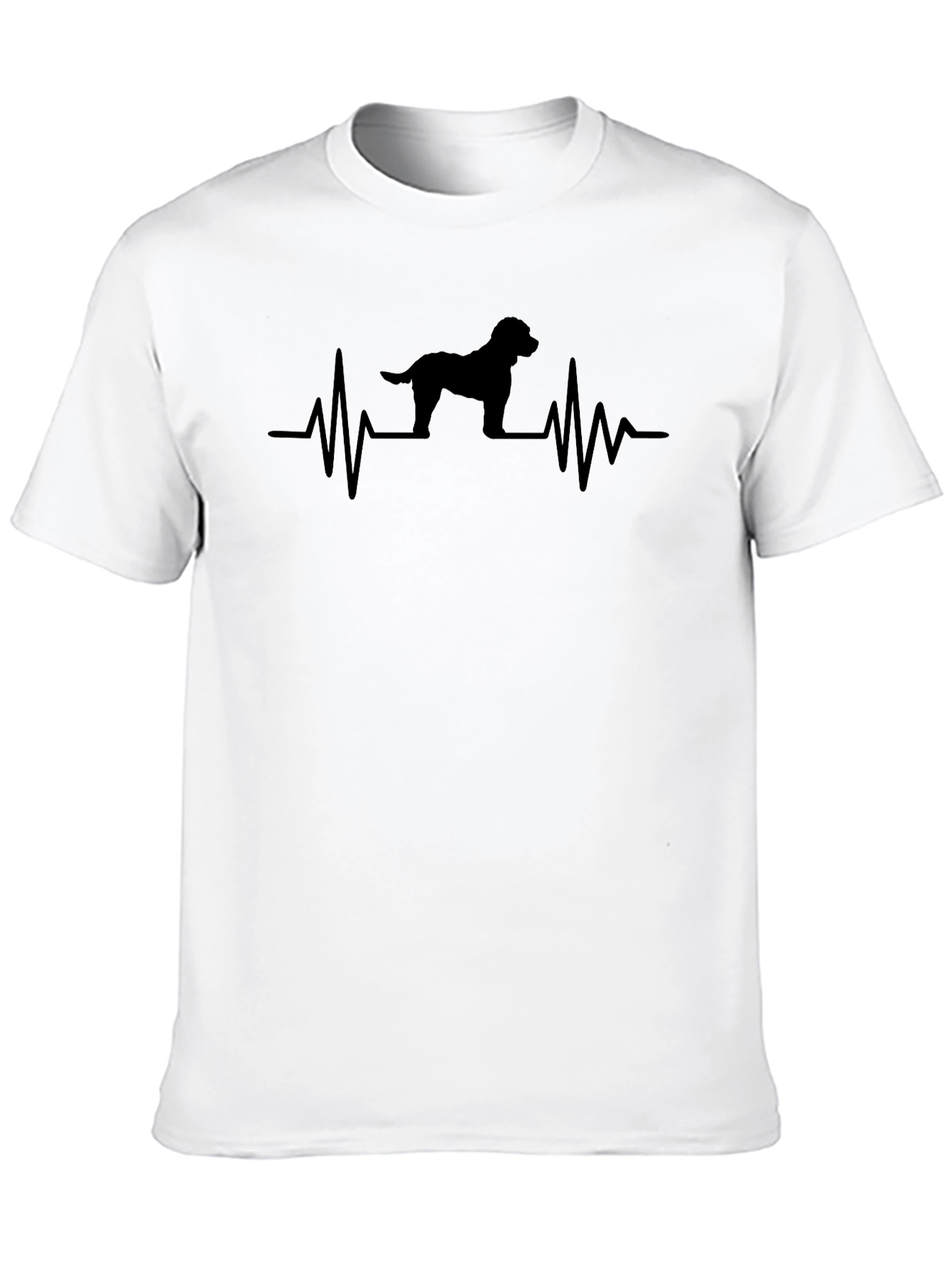 Dog Heartbeat T-Shirt - Mens Black Graphic Tee