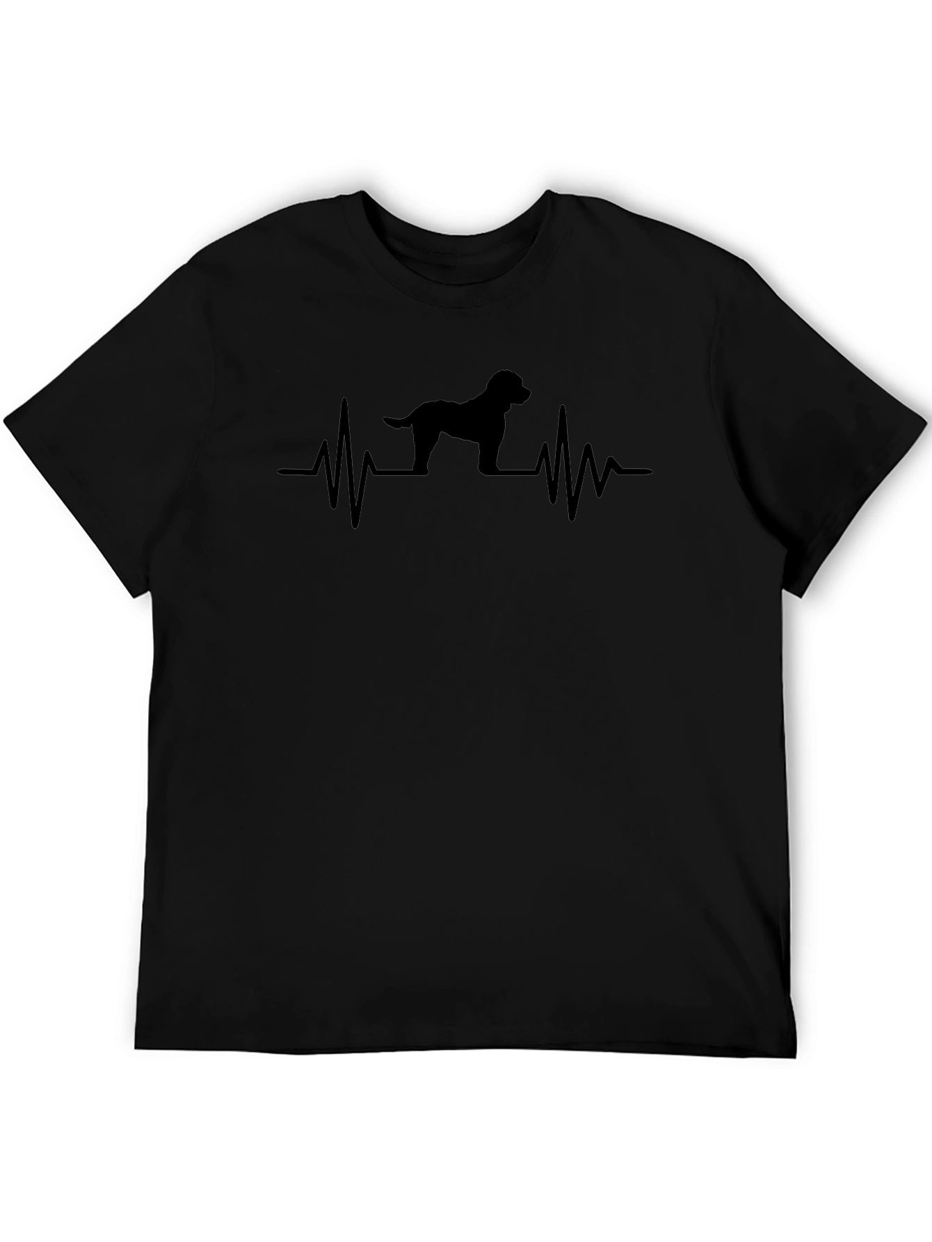 Dog Heartbeat T-Shirt - Mens Black Graphic Tee