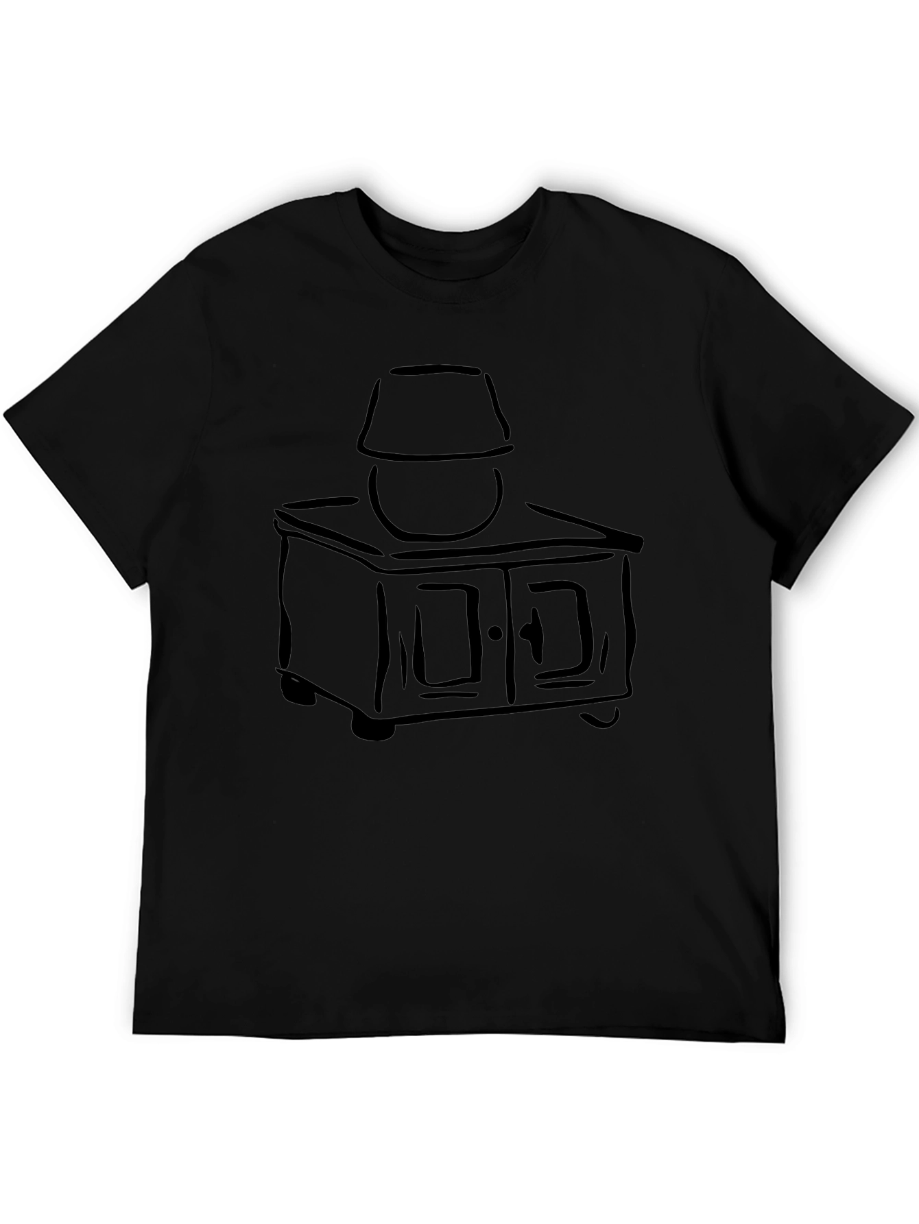 Nightstand Lamp Graphic Tee - Black Cotton Blend