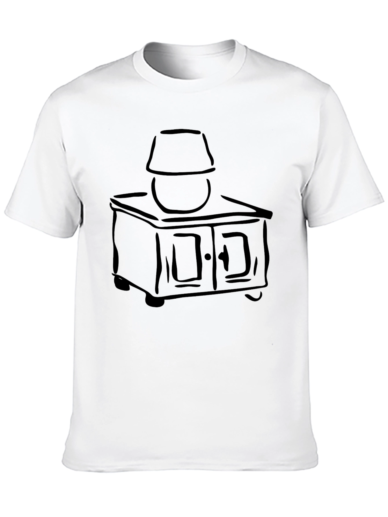 Nightstand Lamp Graphic Tee - Black Cotton Blend