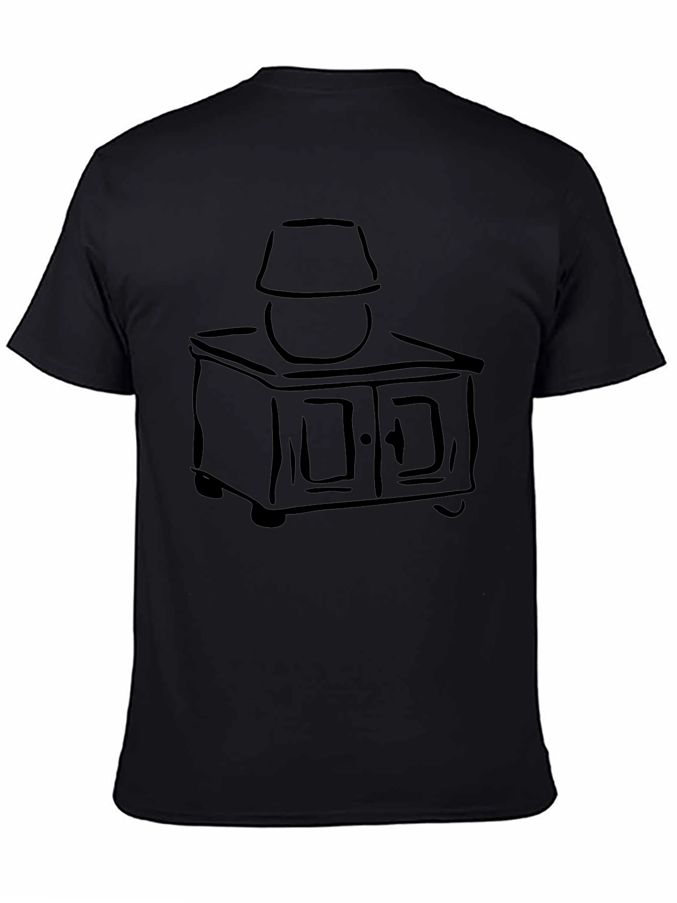 Nightstand Lamp Graphic Tee - Black Cotton Blend