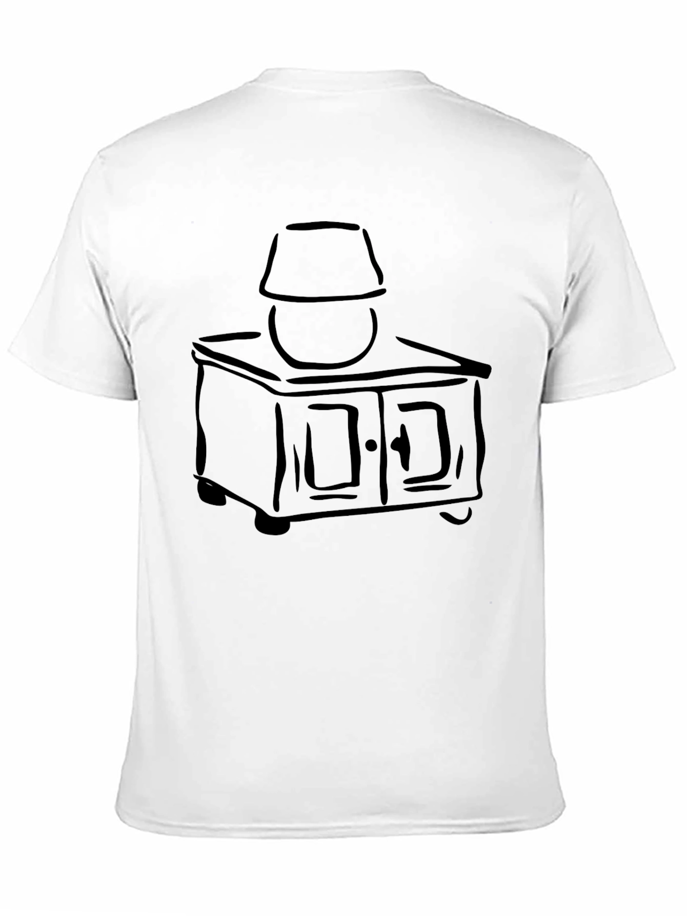 Nightstand Lamp Graphic Tee - Black Cotton Blend