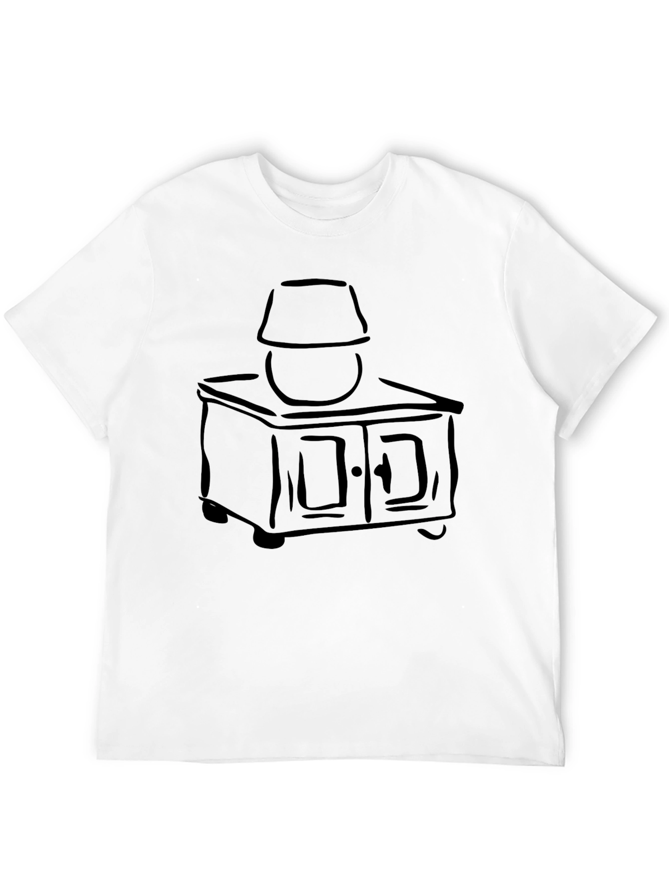 Nightstand Lamp Graphic Tee - Black Cotton Blend