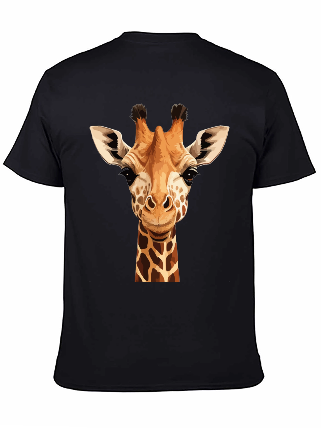Giraffe Graphic Tee - Black Cotton T-Shirt