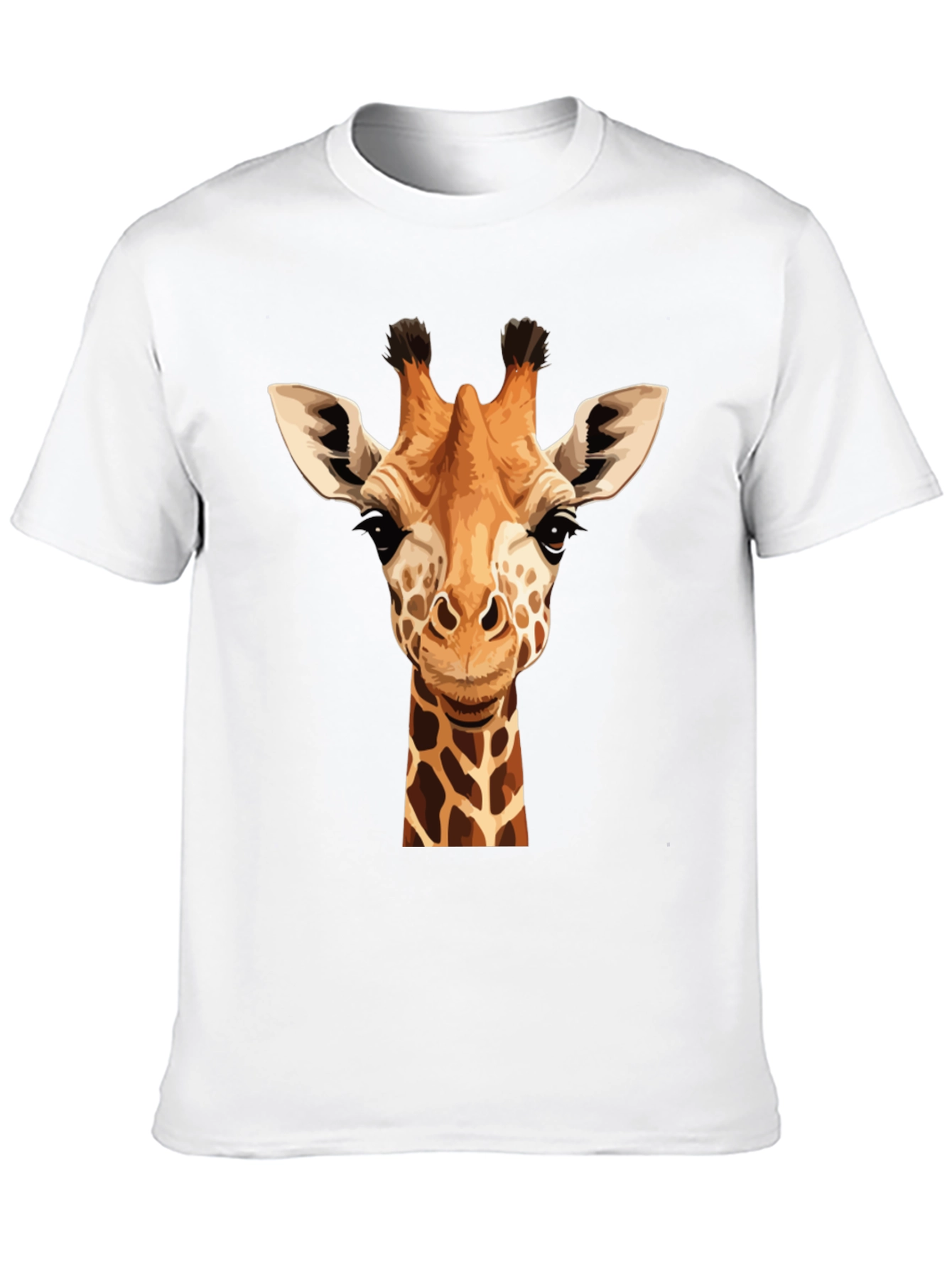 Giraffe Graphic Tee - Black Cotton T-Shirt