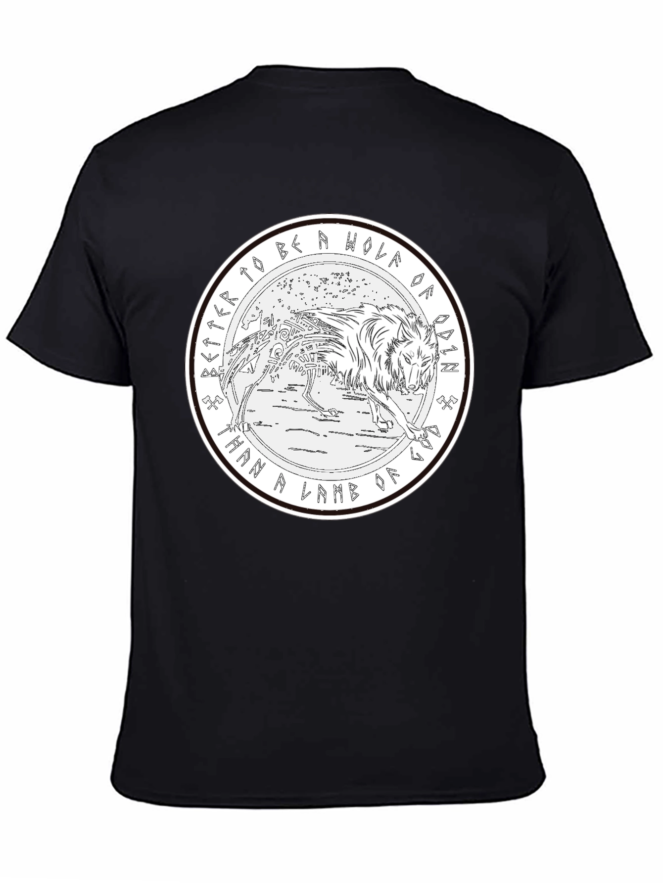 Odin Wolf Graphic T-Shirt - Norse Mythology