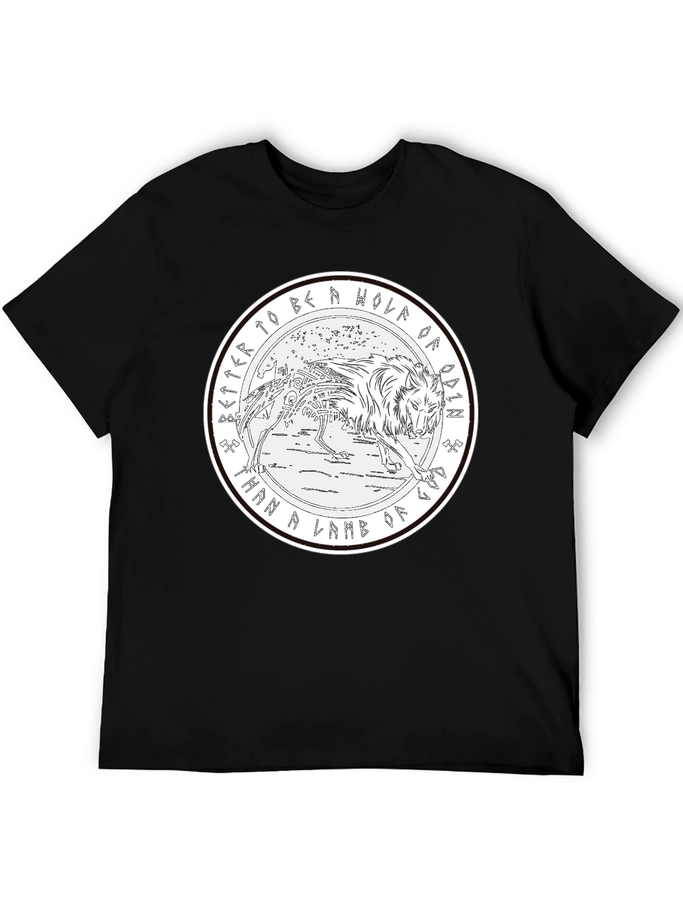Odin Wolf Graphic T-Shirt - Norse Mythology