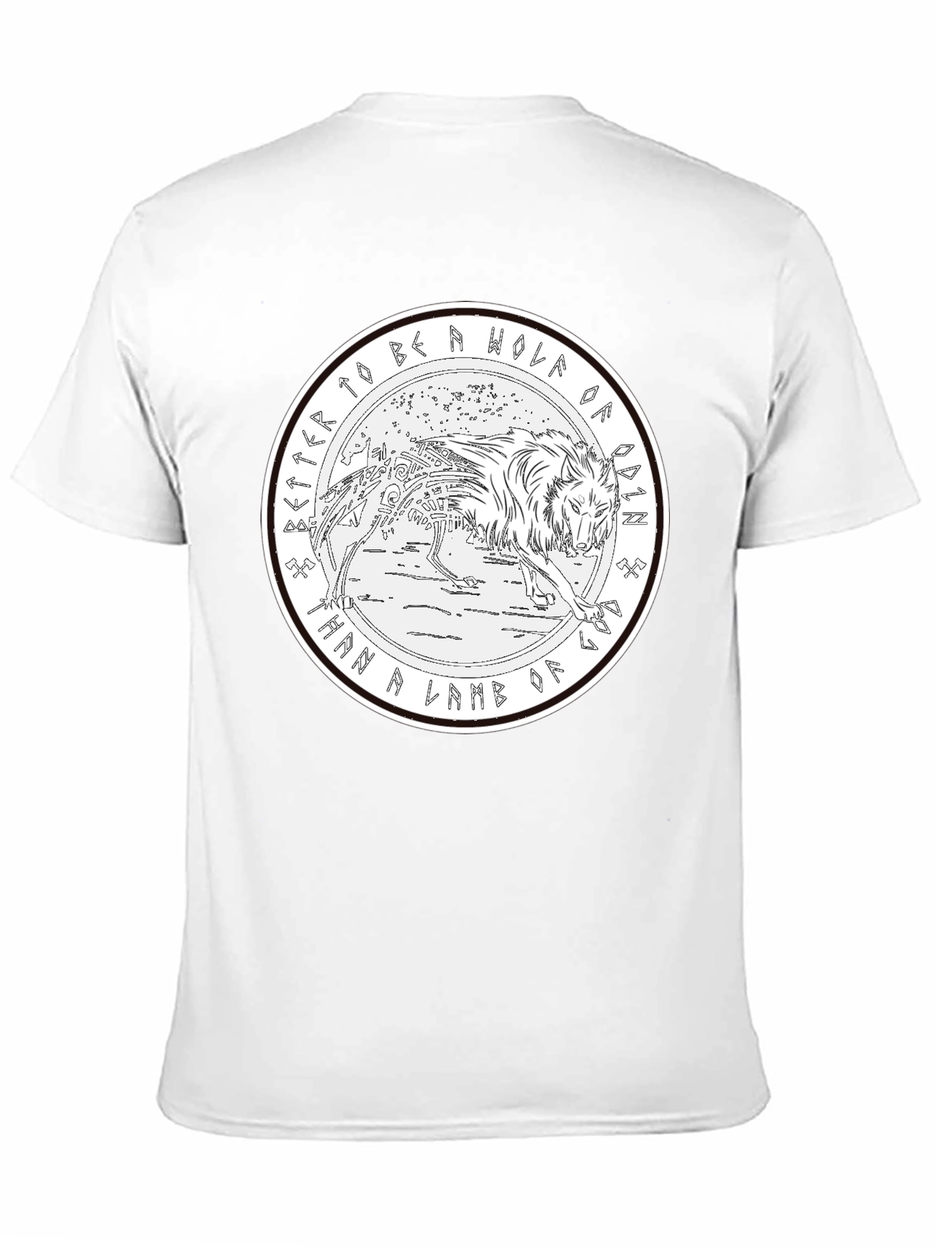 Odin Wolf Graphic T-Shirt - Norse Mythology