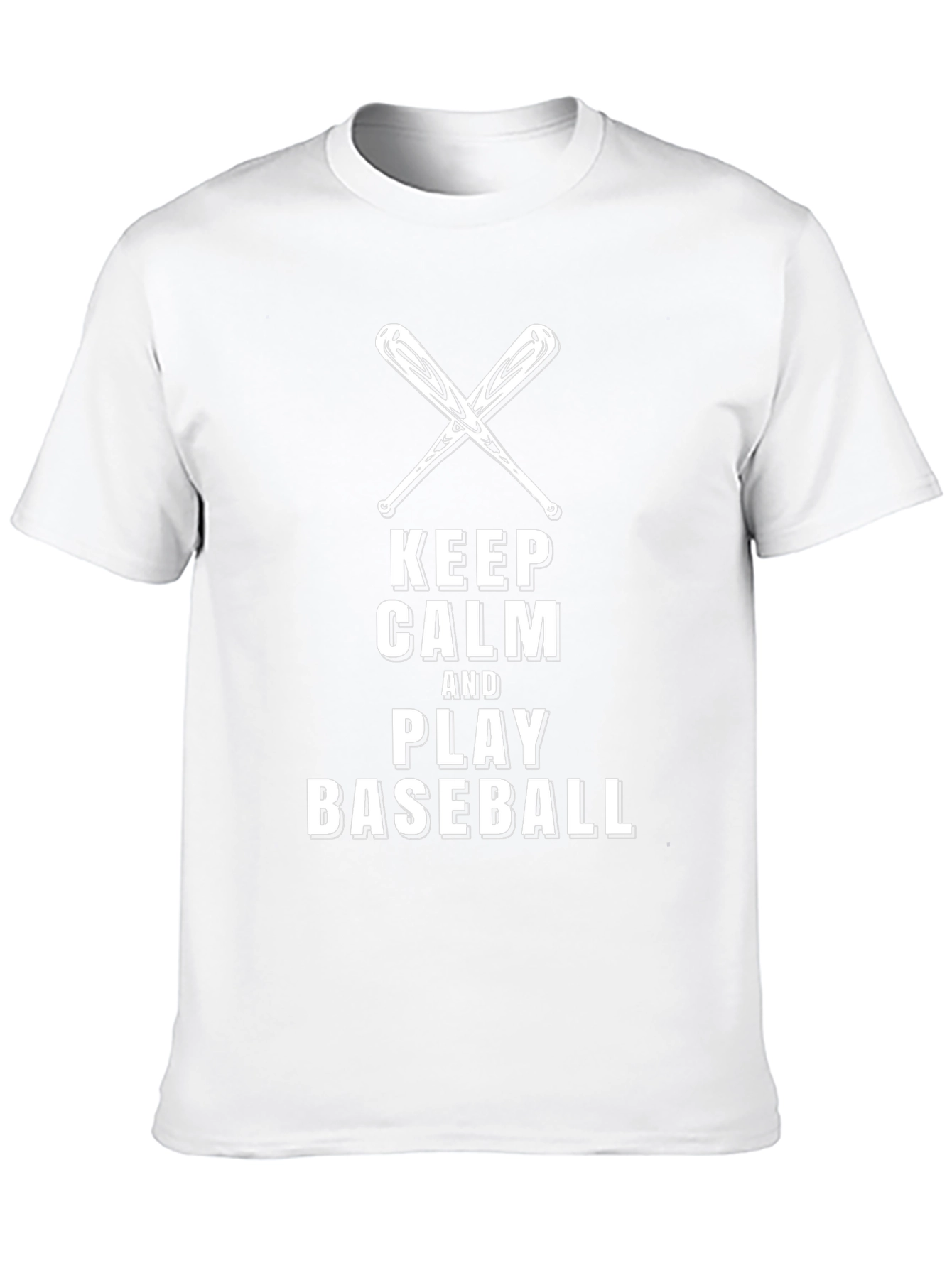 Keep Calm and Play Baseball Black T-Shirt