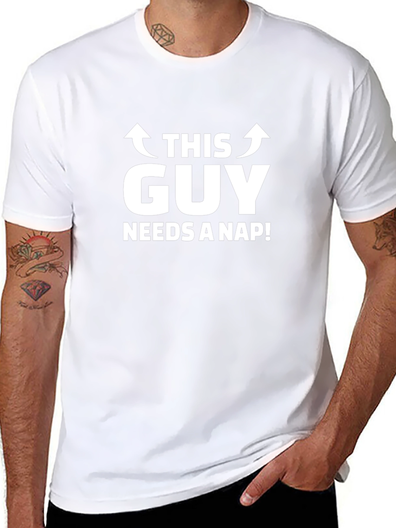 This Guy Needs A Nap! Black T-Shirt