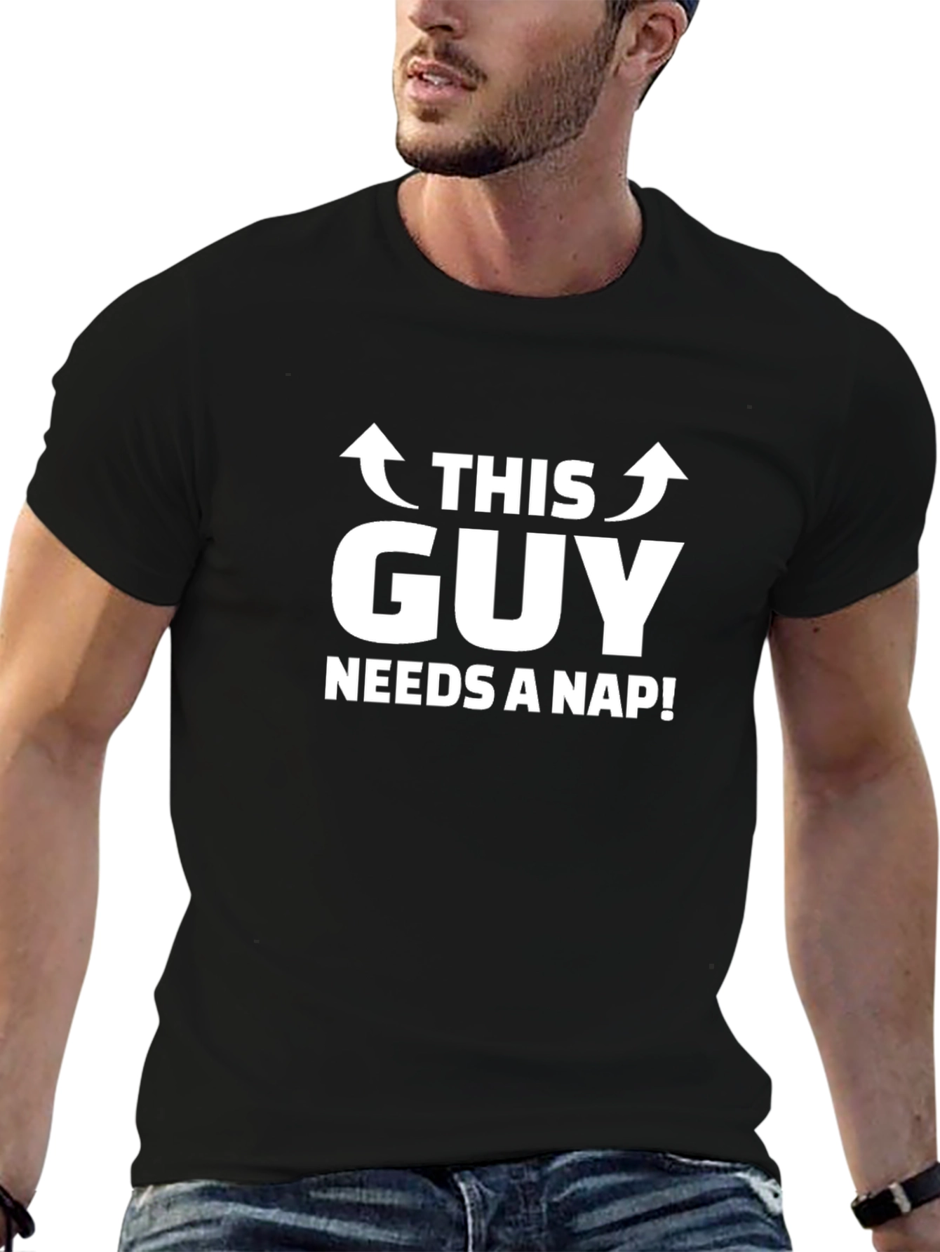 This Guy Needs A Nap! Black T-Shirt