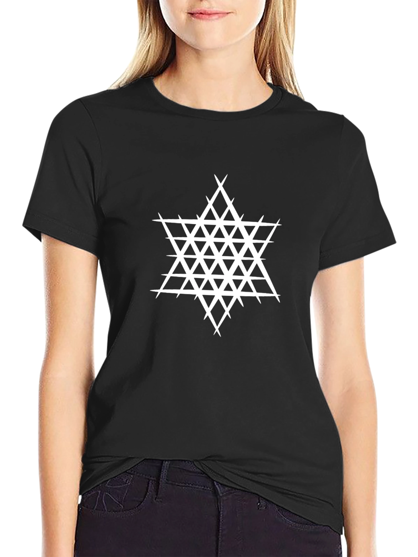 Geometric Star Black T-Shirt