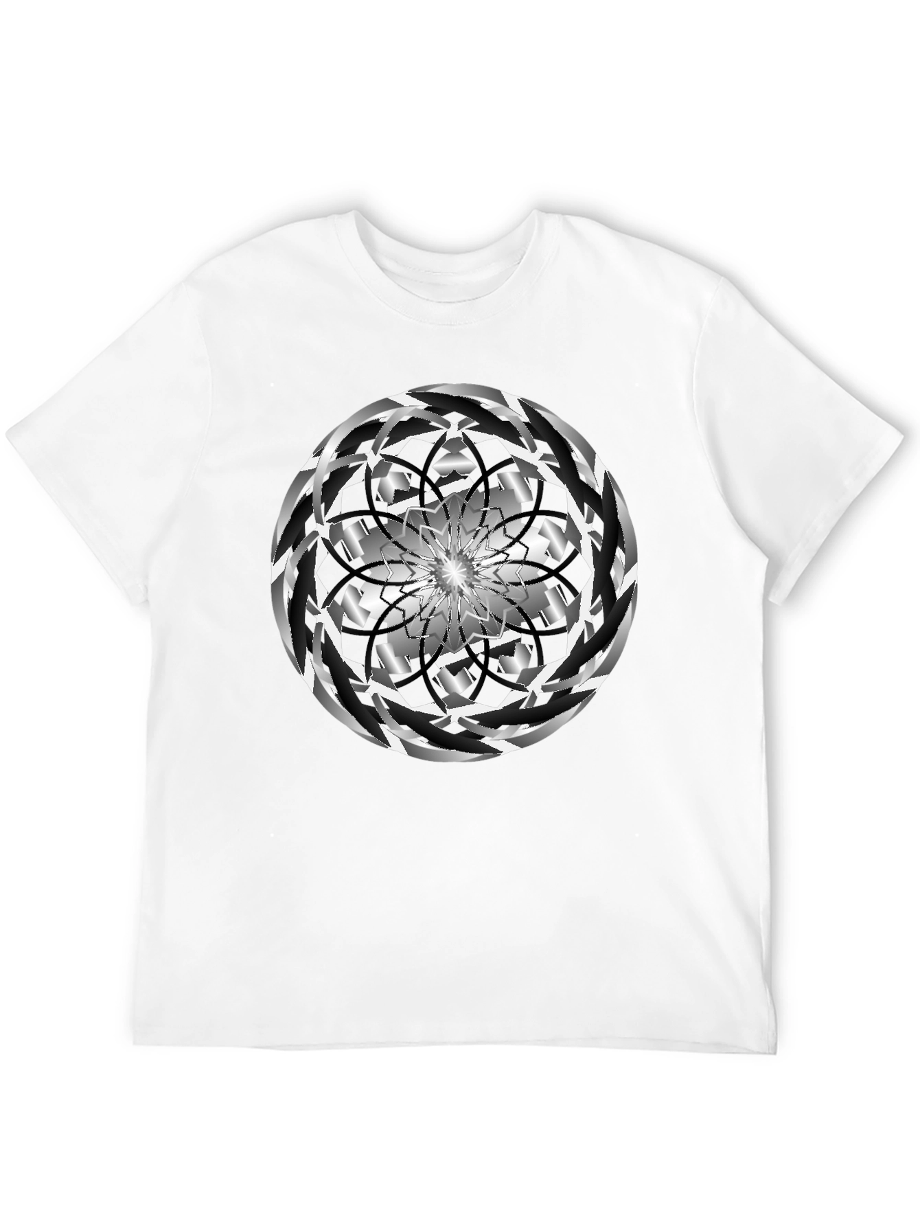 Abstract Swirl Graphic Black Tee