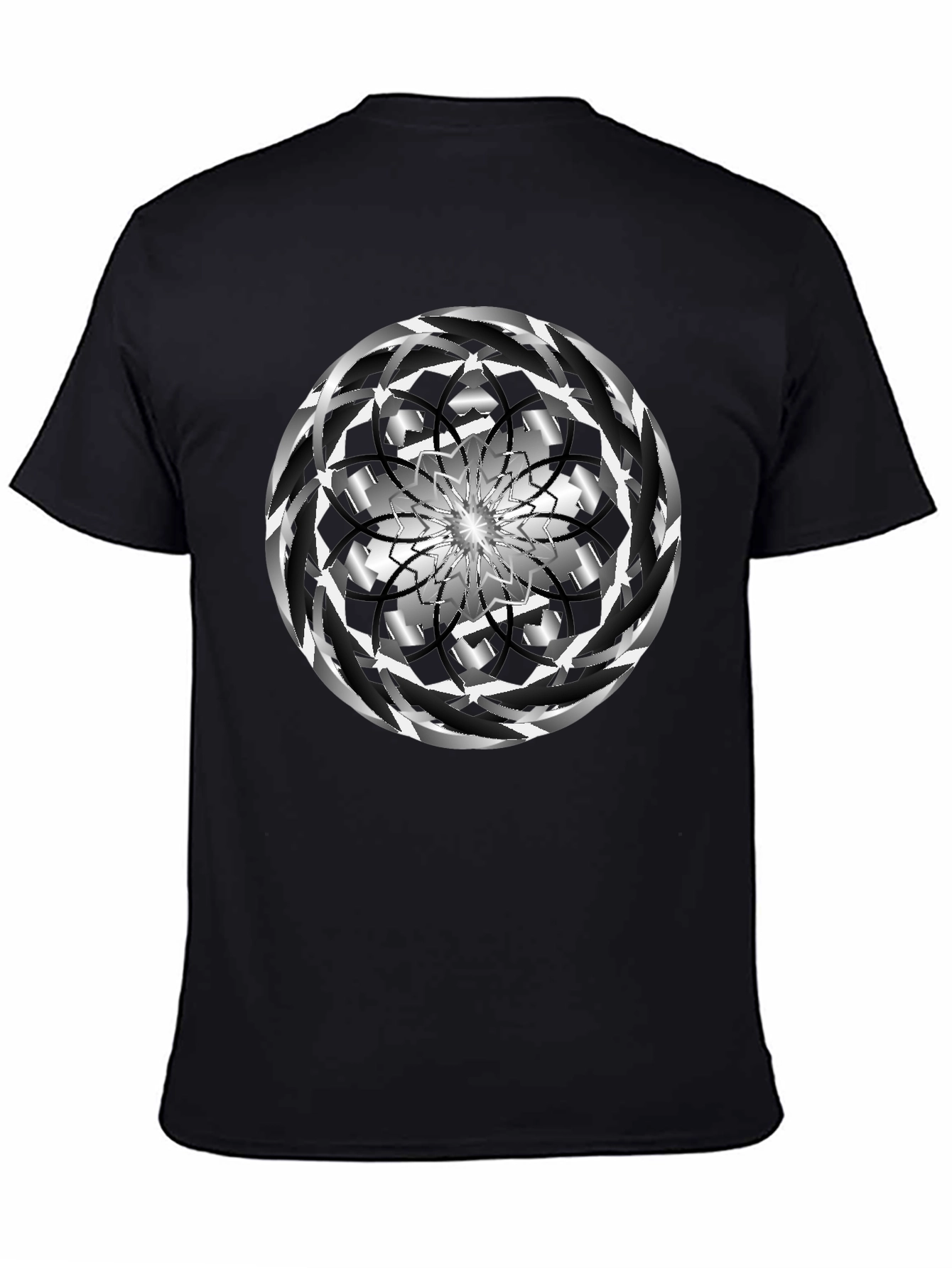 Abstract Swirl Graphic Black Tee