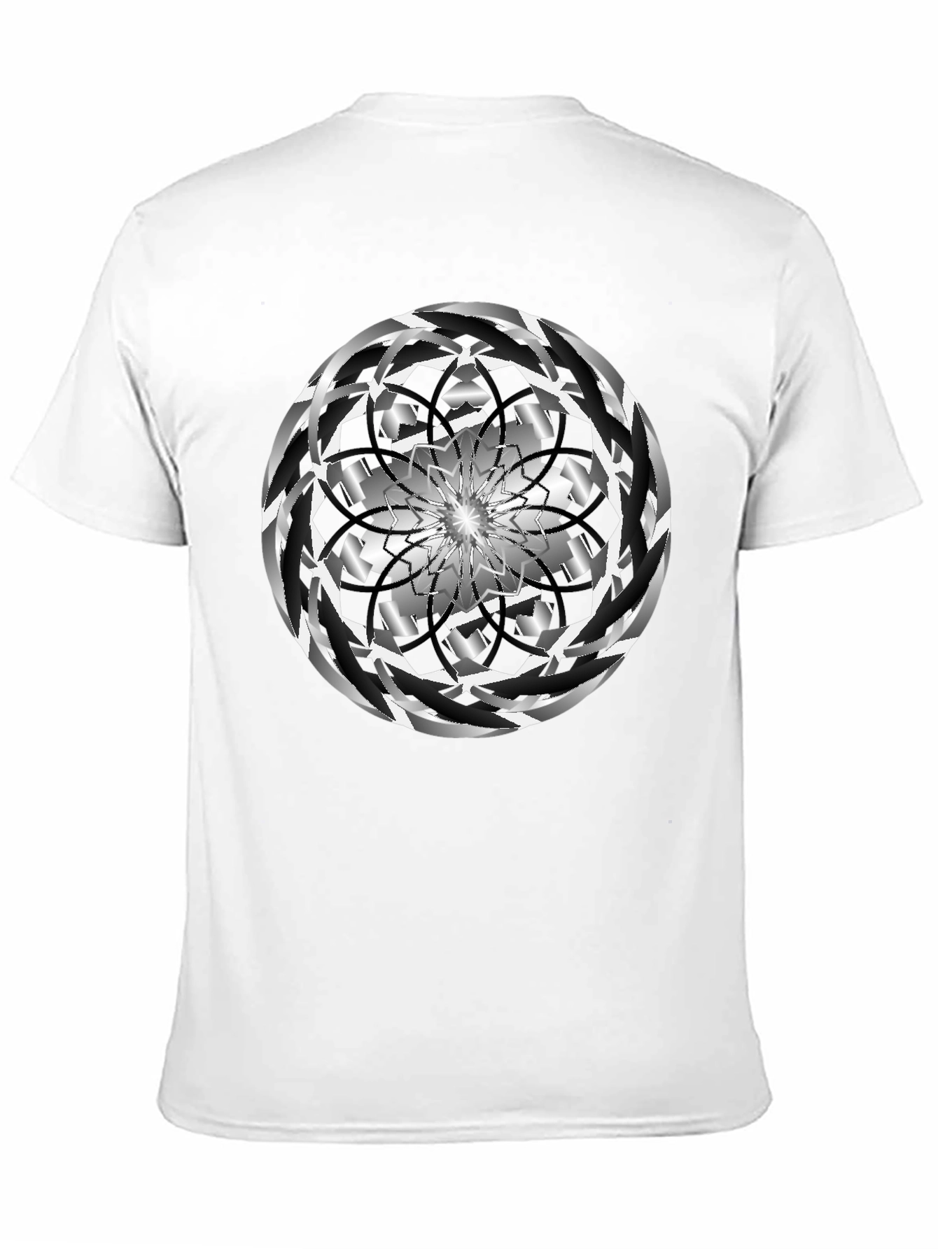 Abstract Swirl Graphic Black Tee
