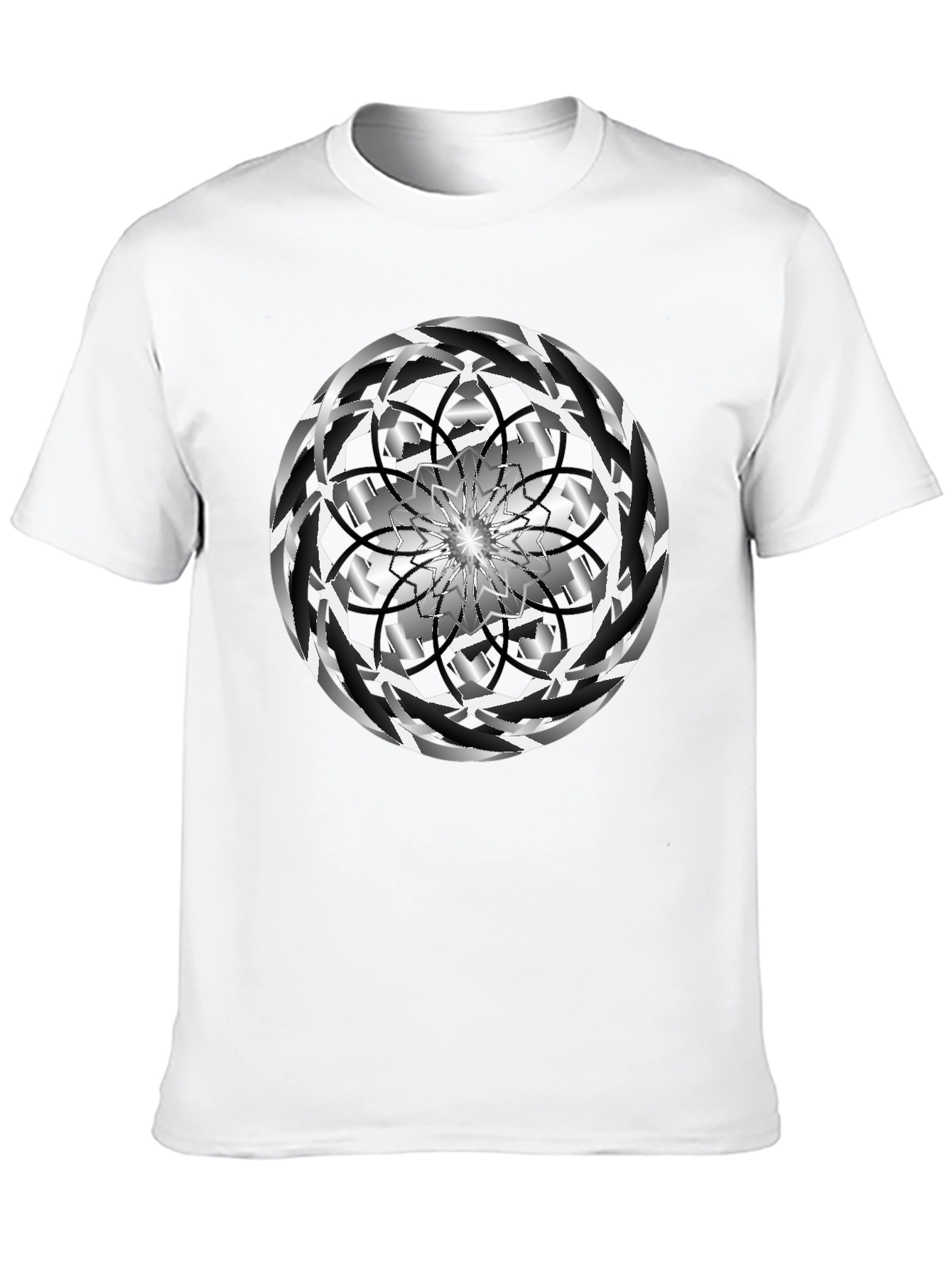Abstract Swirl Graphic Black Tee