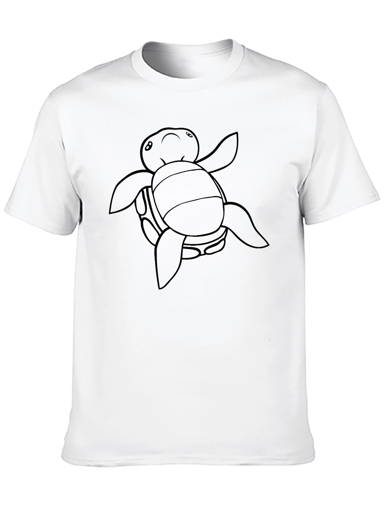 Turtle Outline Graphic Black T-Shirt