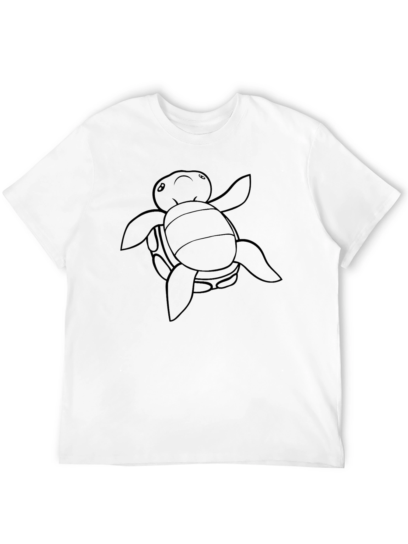Turtle Outline Graphic Black T-Shirt
