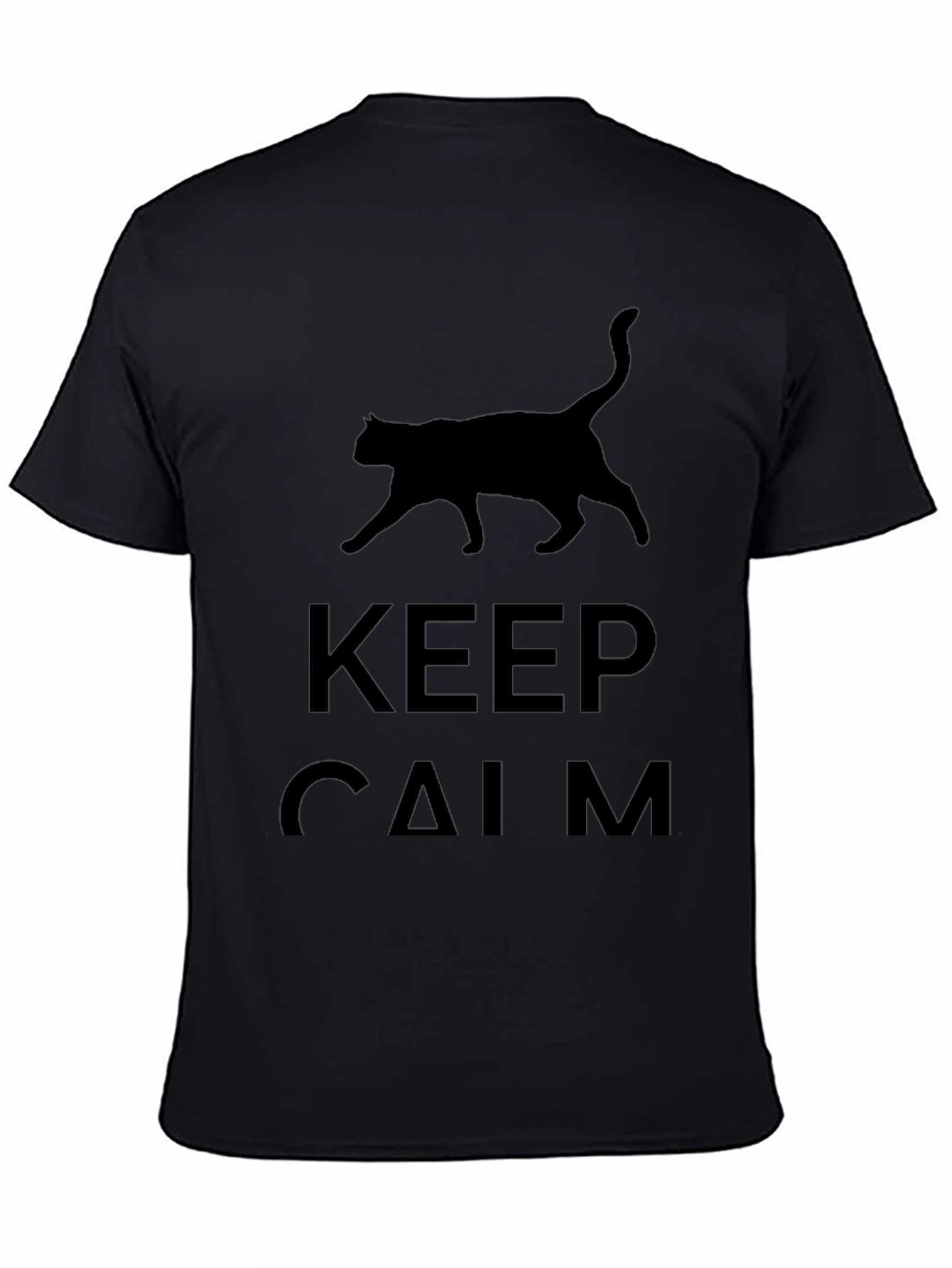 Keep Calm Cat T-Shirt - Black