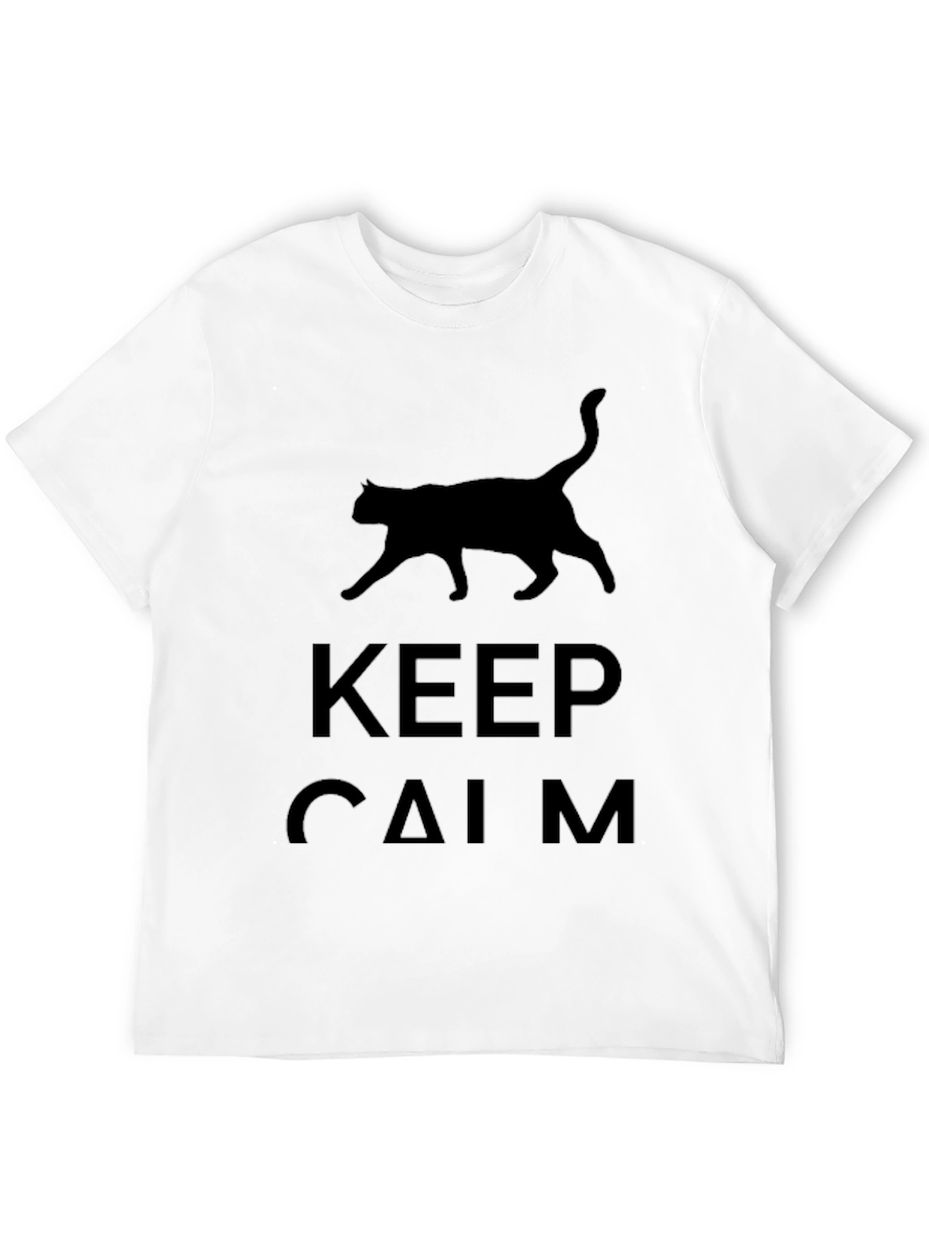 Keep Calm Cat T-Shirt - Black