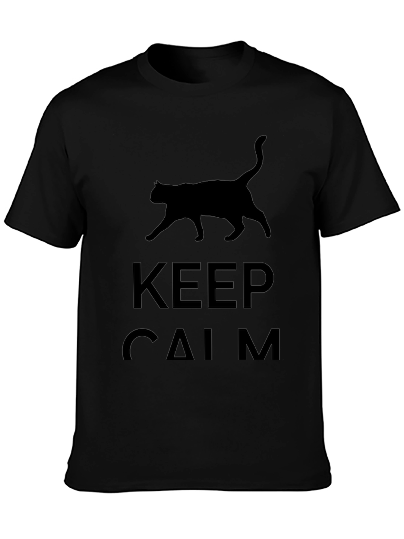 Keep Calm Cat T-Shirt - Black