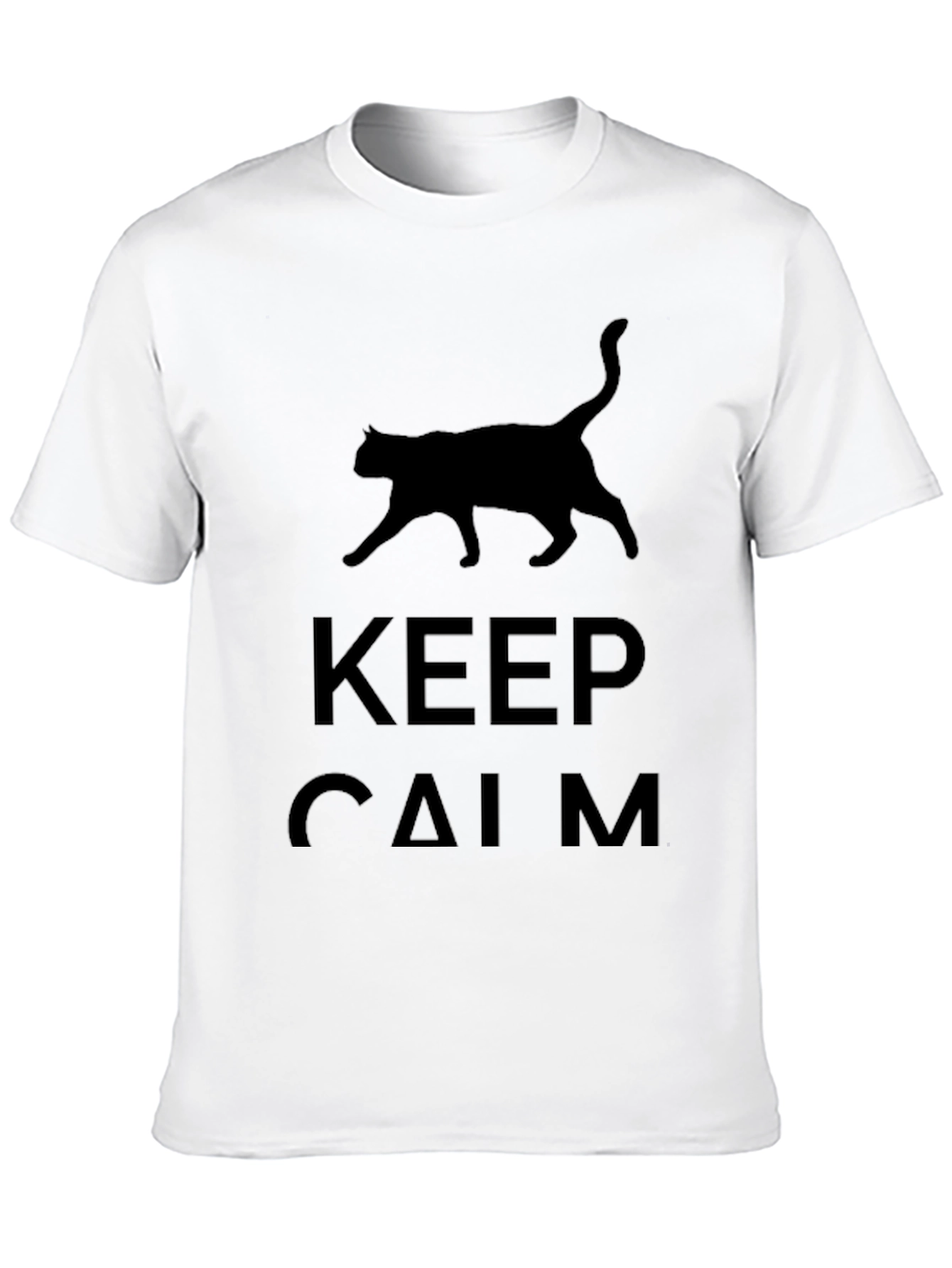 Keep Calm Cat T-Shirt - Black