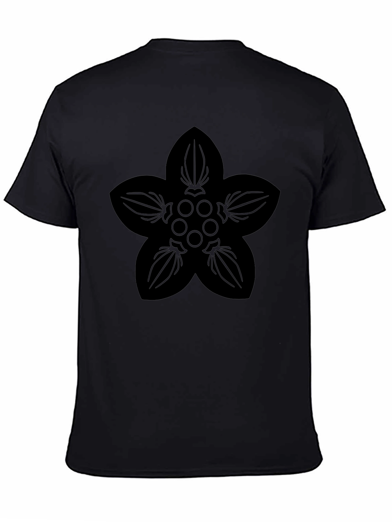 Black Floral Graphic Tee - Casual Style