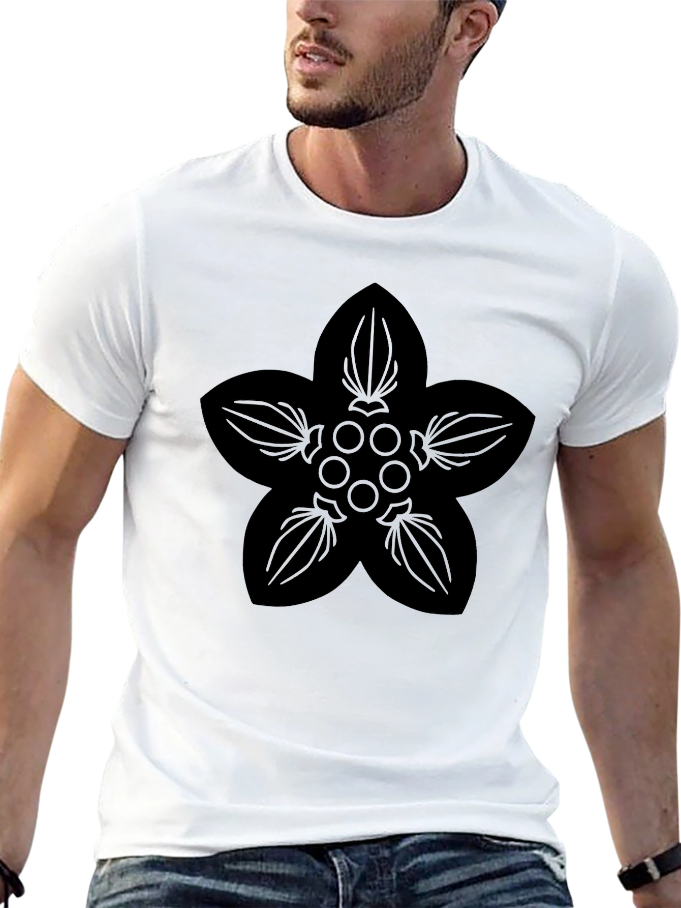 Black Floral Graphic Tee - Casual Style