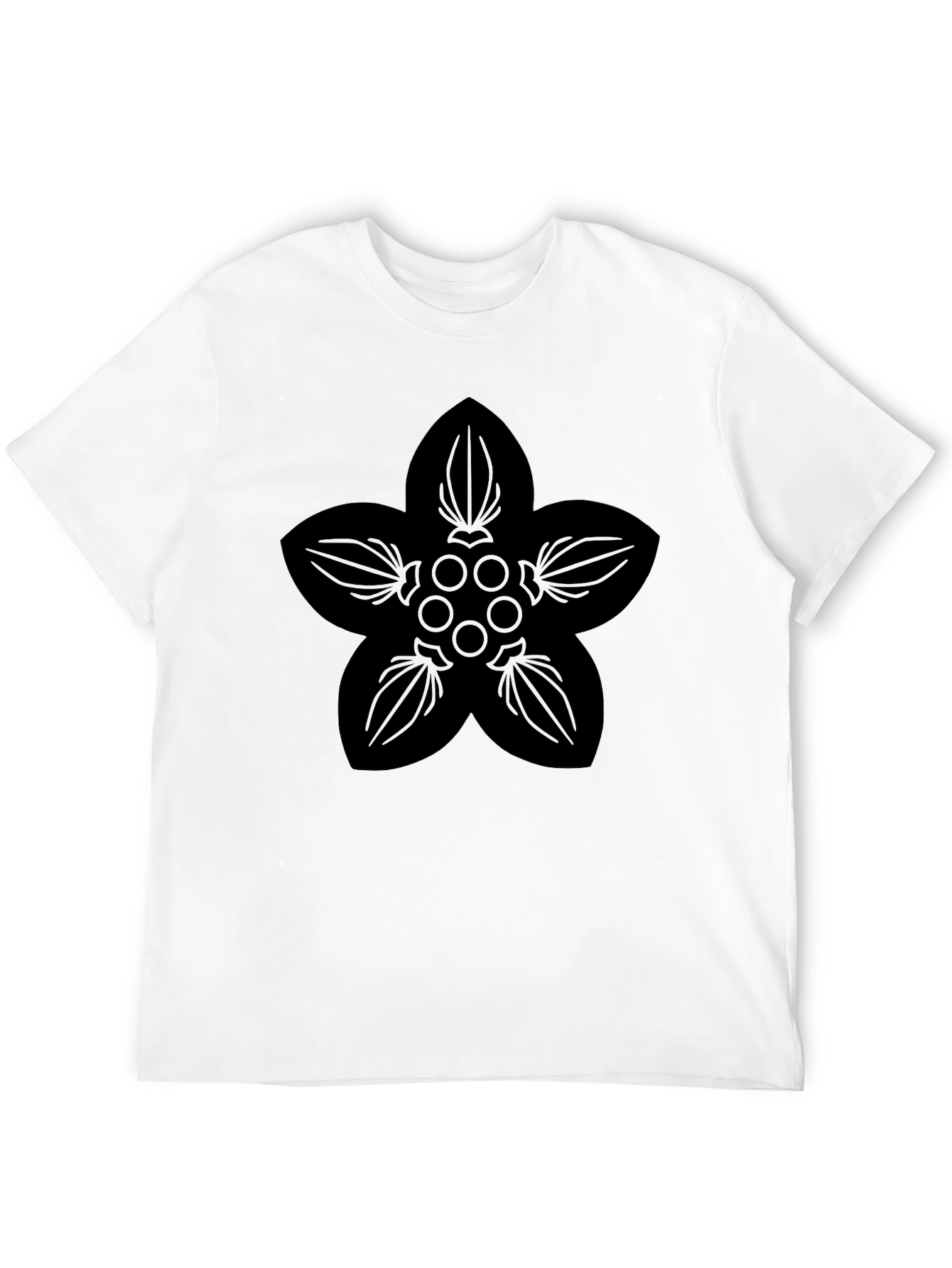Black Floral Graphic Tee - Casual Style