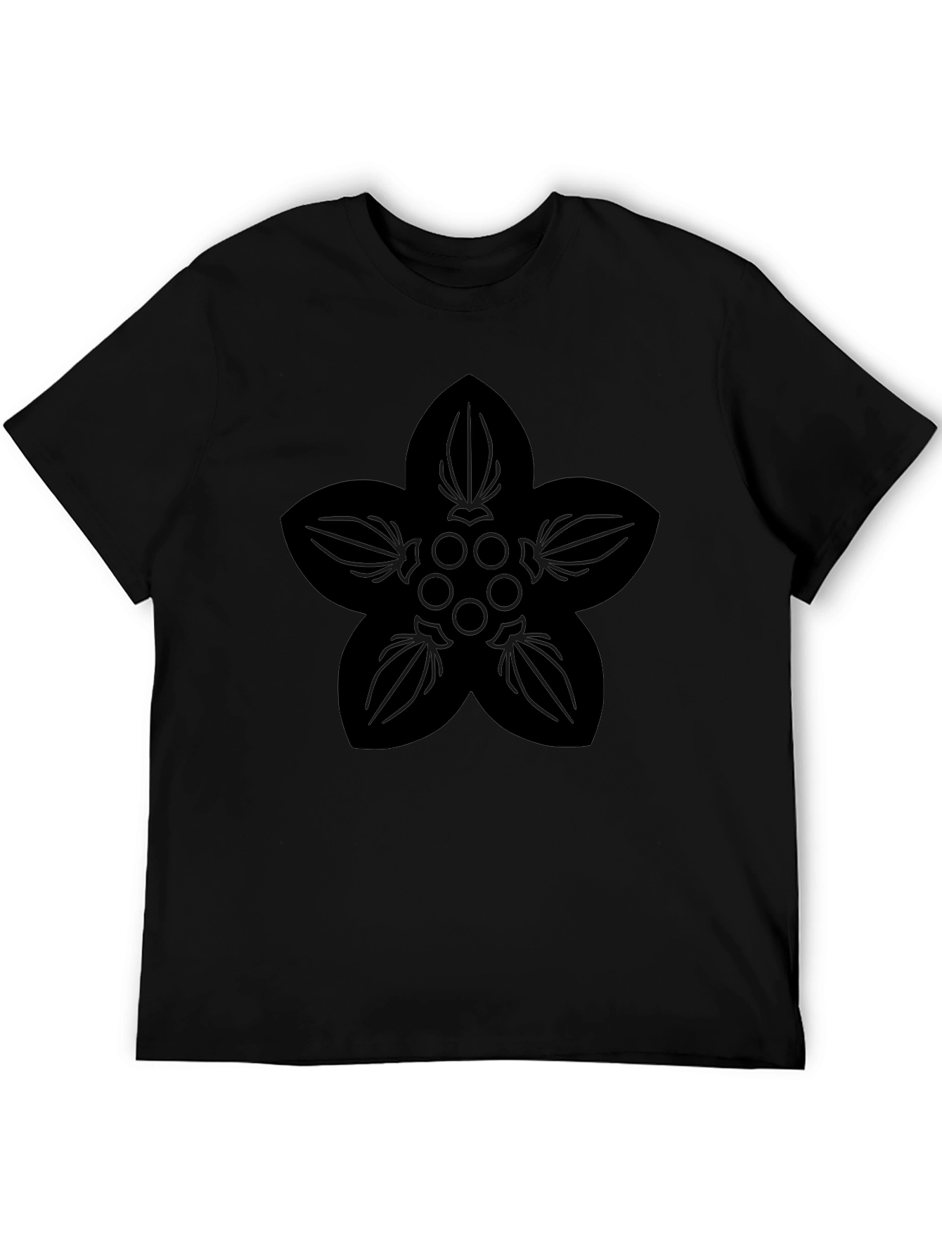 Black Floral Graphic Tee - Casual Style