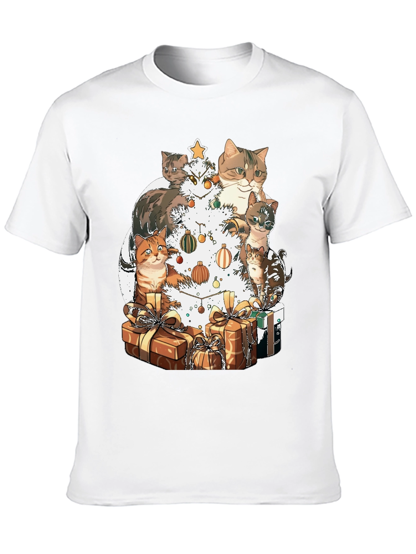 Festive Cat Christmas Tree T-Shirt