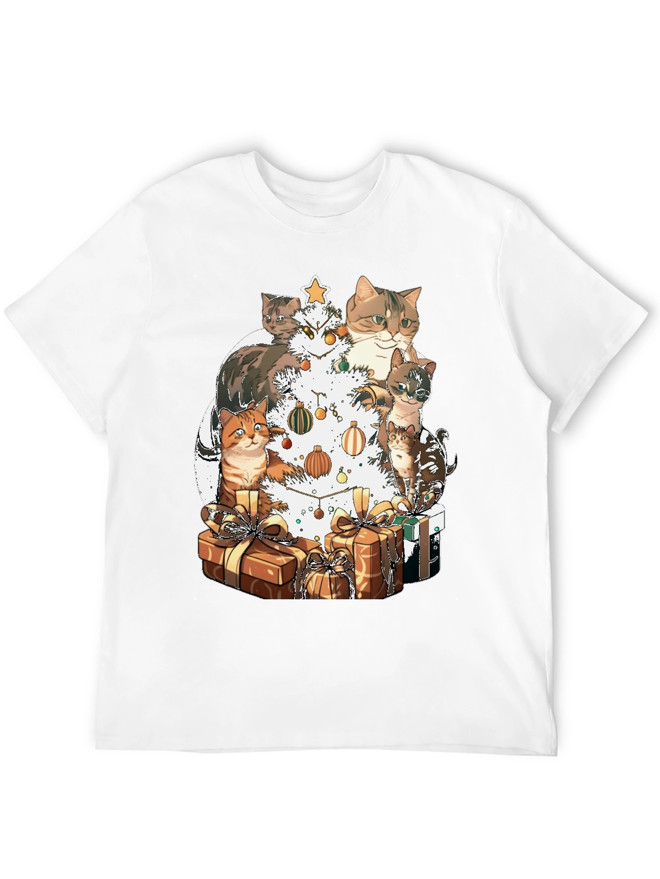 Festive Cat Christmas Tree T-Shirt