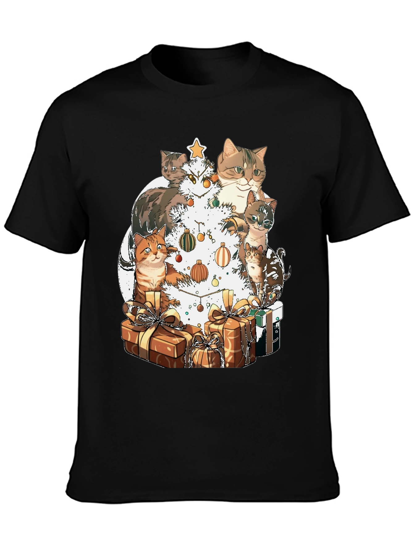 Festive Cat Christmas Tree T-Shirt