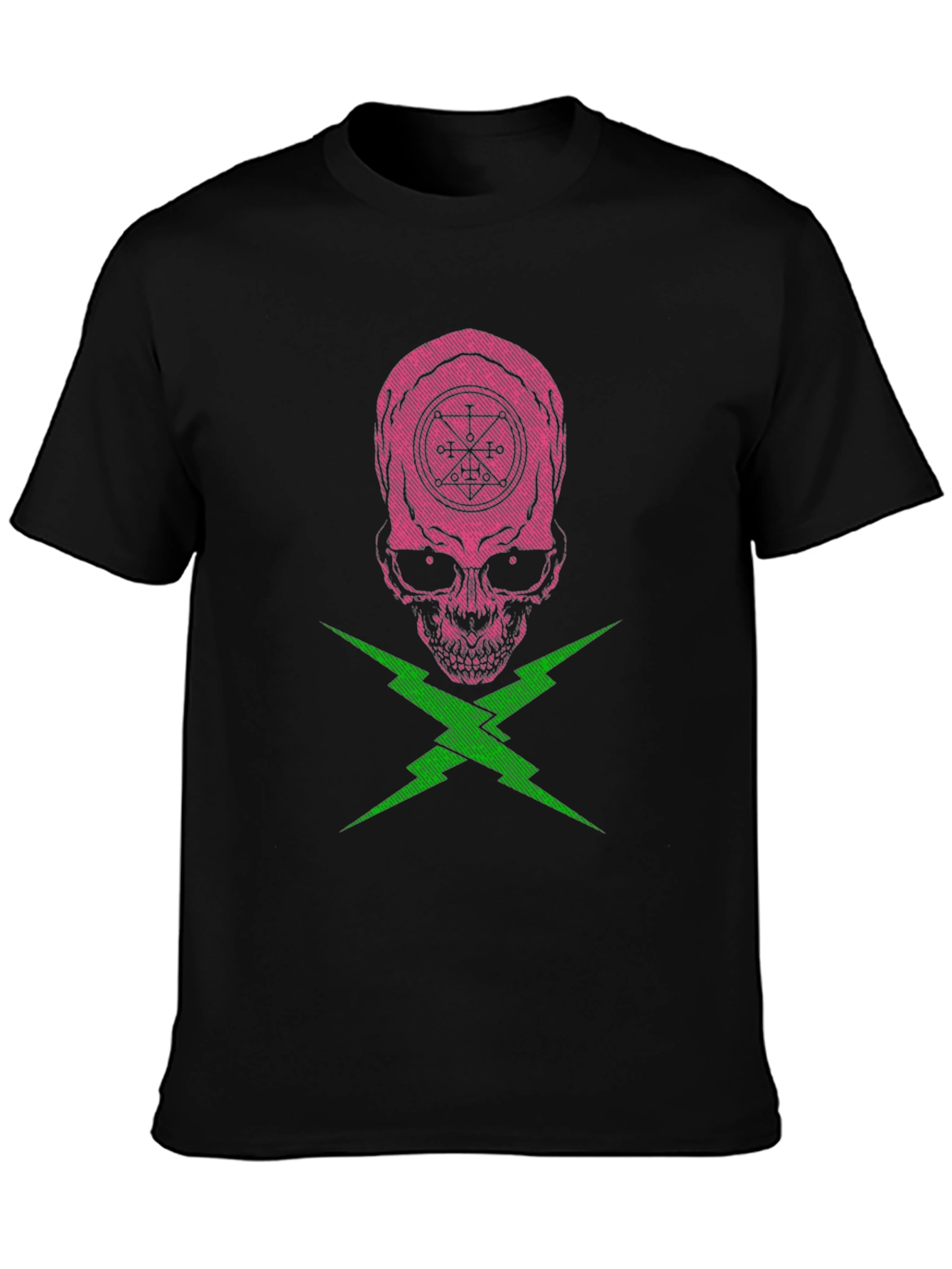 Skull and Lightning Bolt Graphic Tee