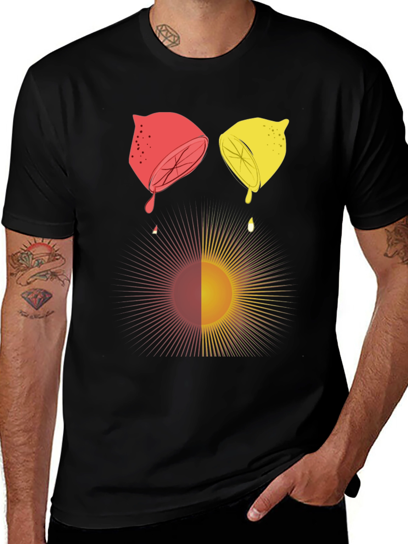 Citrus Sun Graphic Tee - Unisex Black T-Shirt
