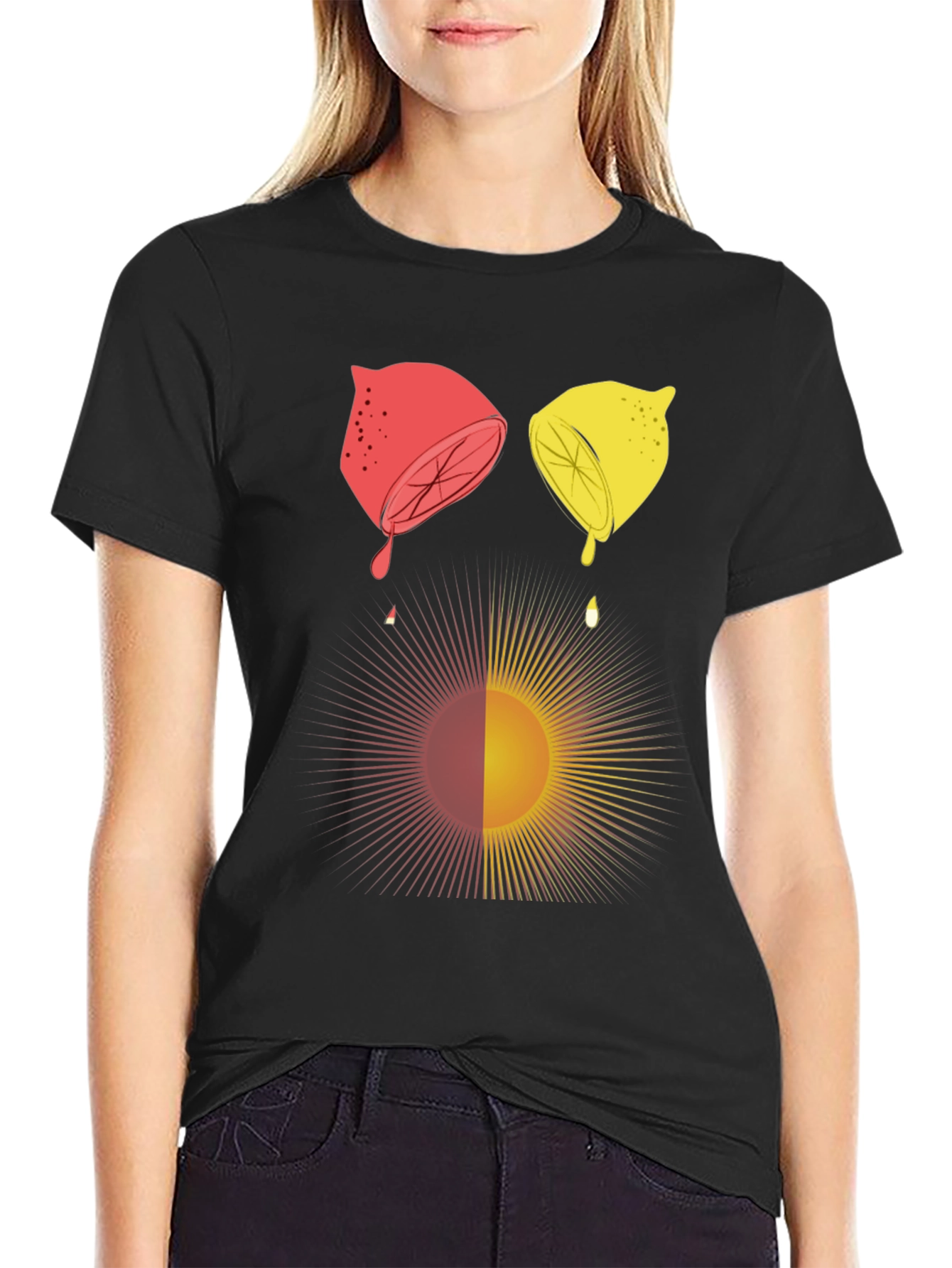 Citrus Sun Graphic Tee - Unisex Black T-Shirt