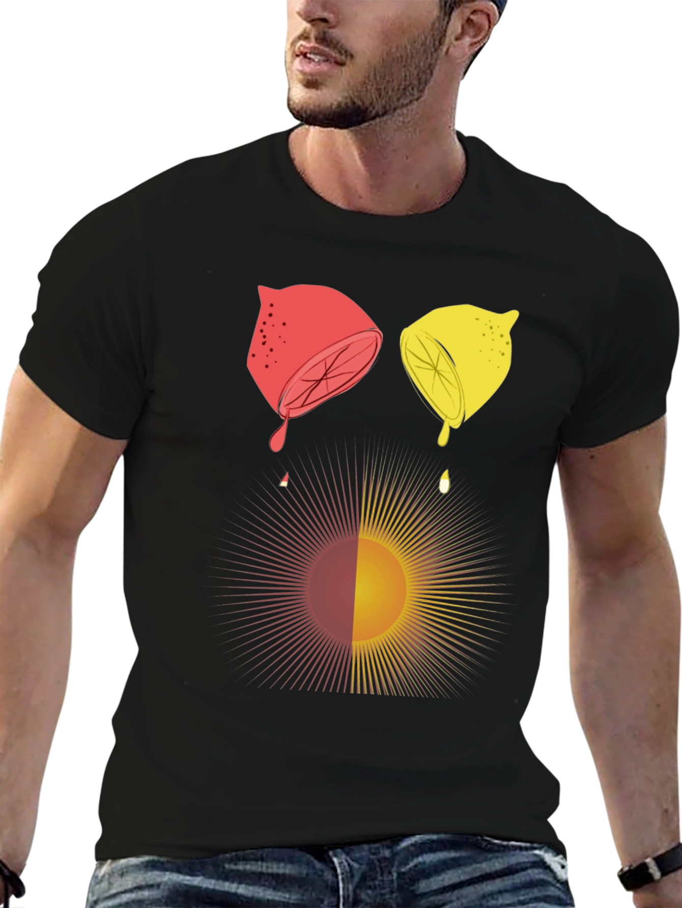 Citrus Sun Graphic Tee - Unisex Black T-Shirt