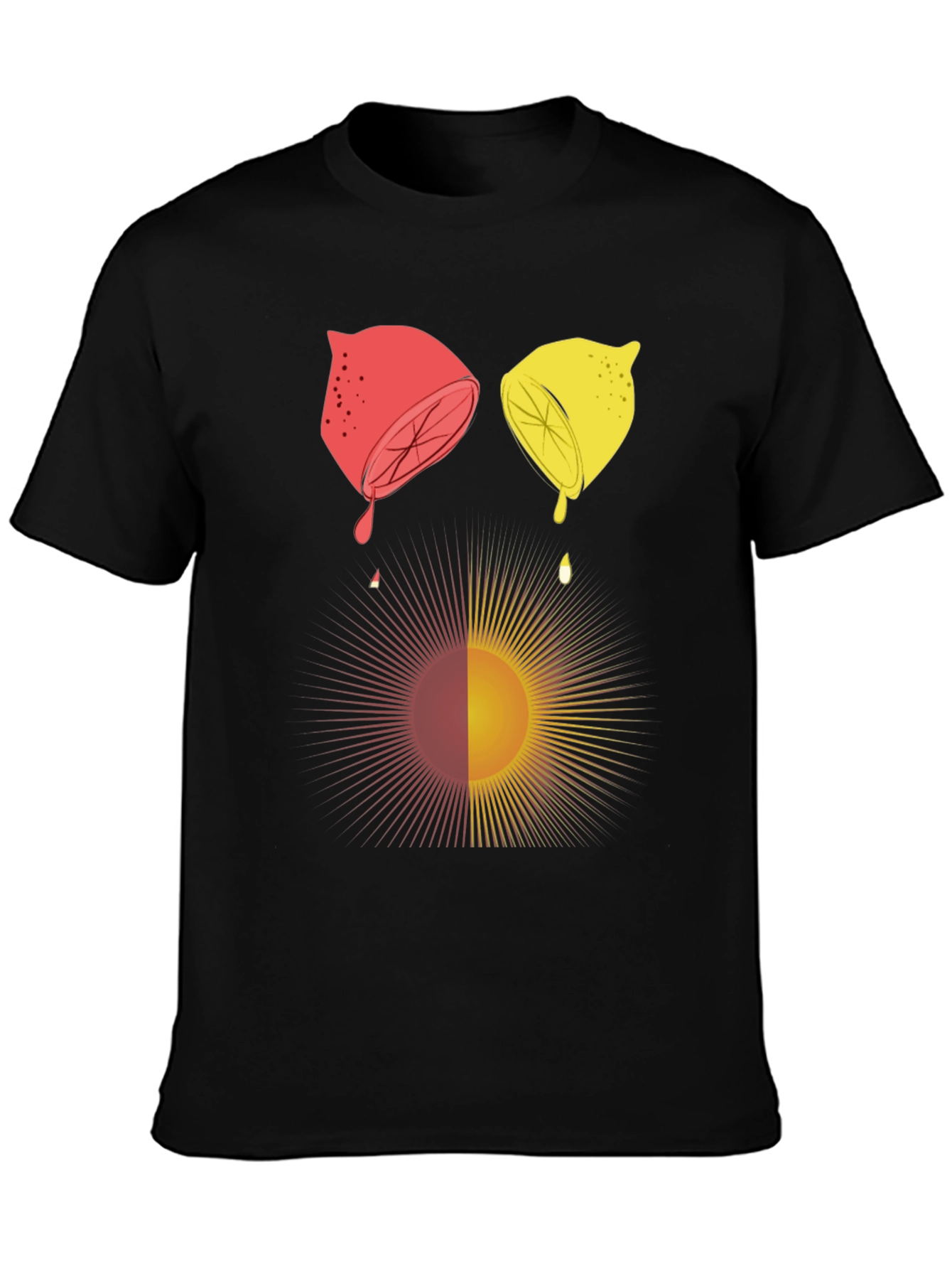 Citrus Sun Graphic Tee - Unisex Black T-Shirt