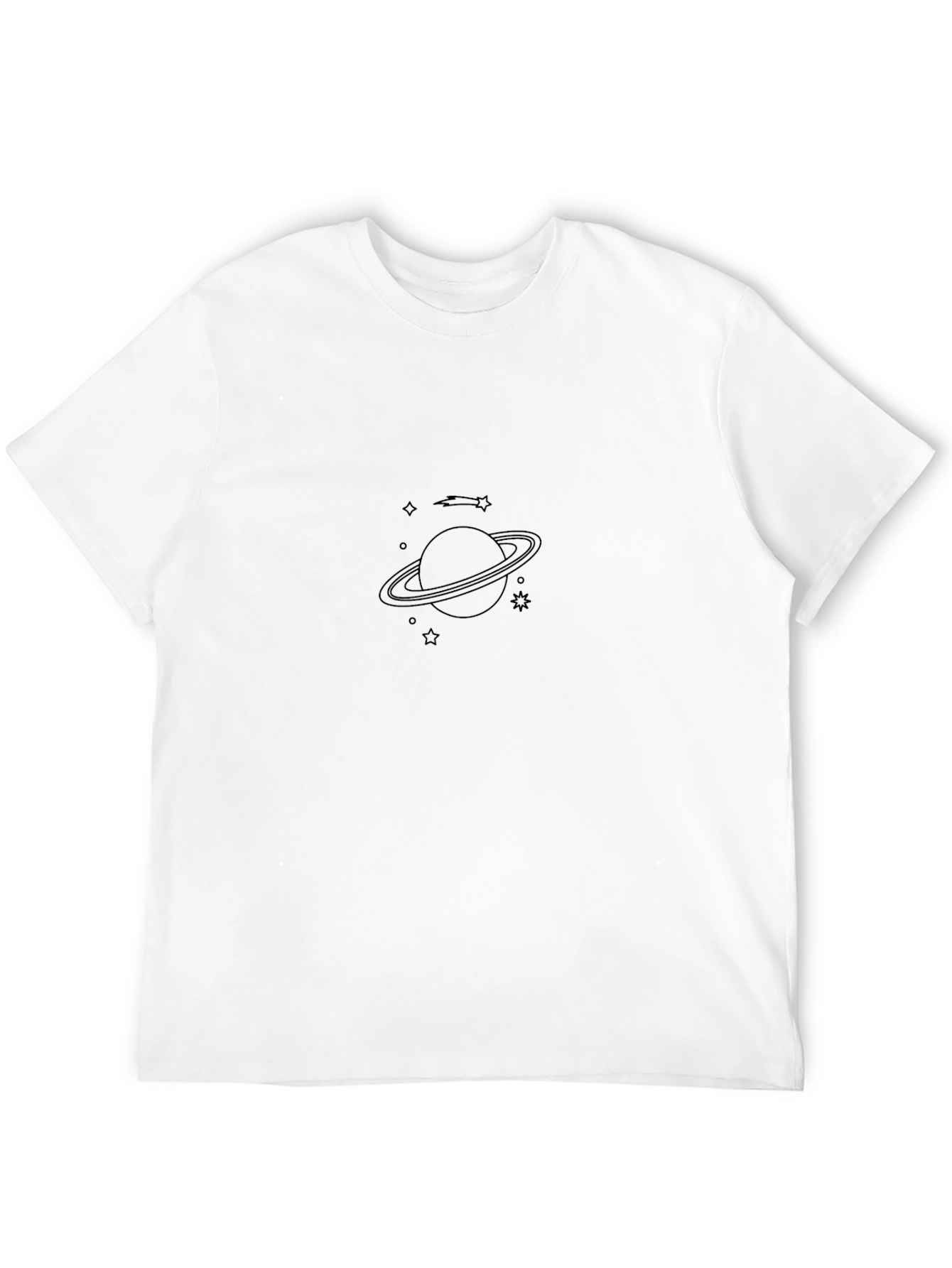 Stylish Black Planet Graphic T-Shirt