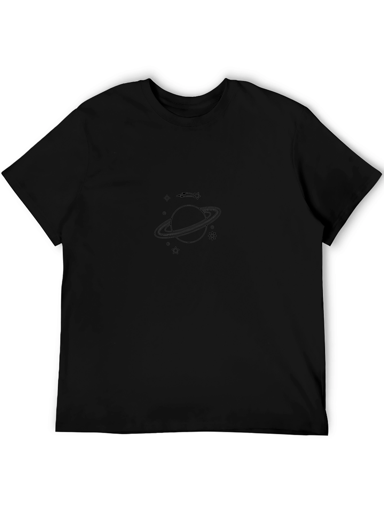 Stylish Black Planet Graphic T-Shirt