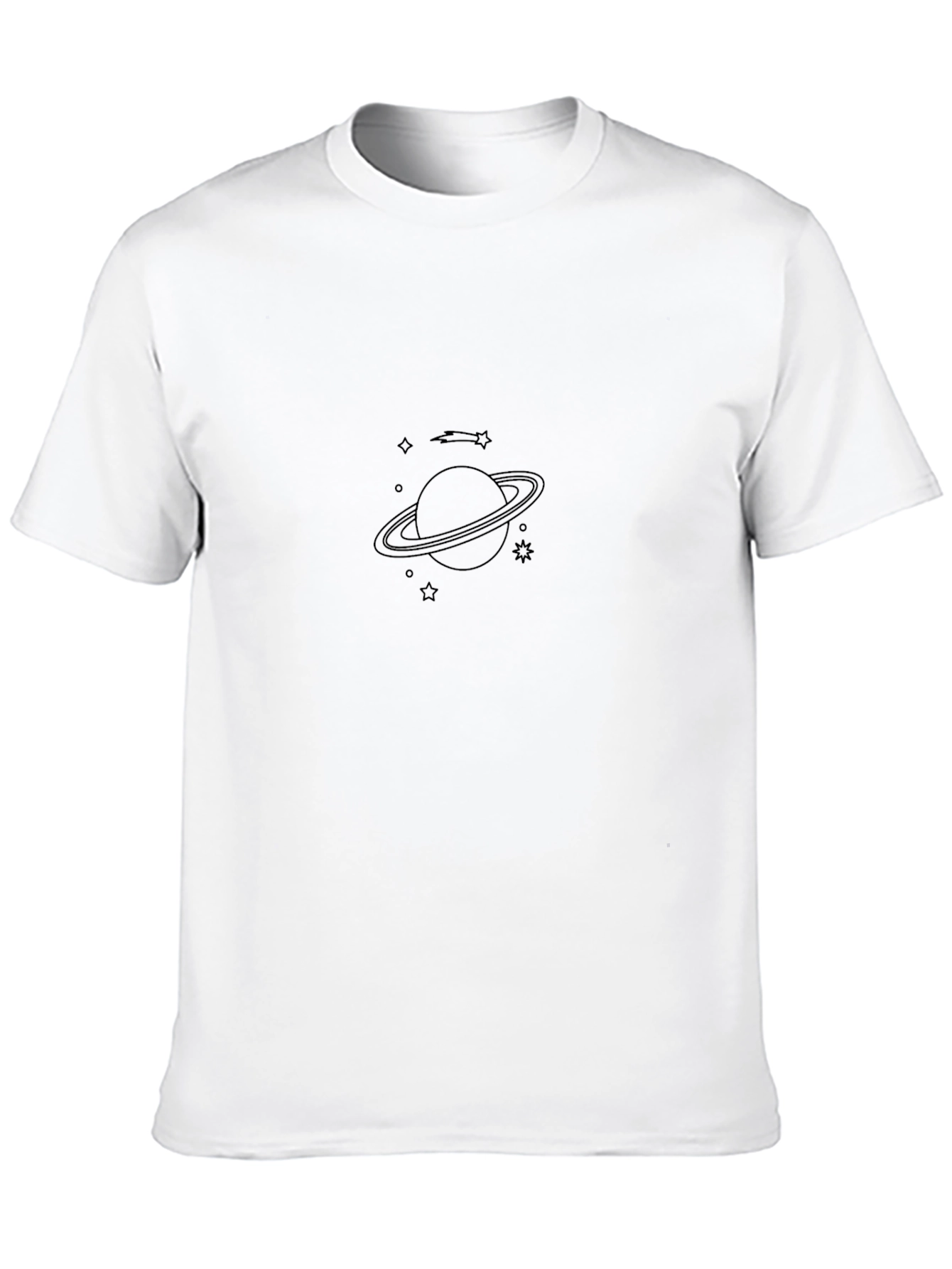 Stylish Black Planet Graphic T-Shirt