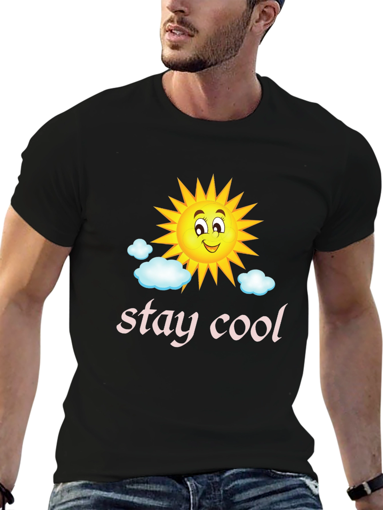 Stay Cool Sun Graphic Tee - Black T-Shirt