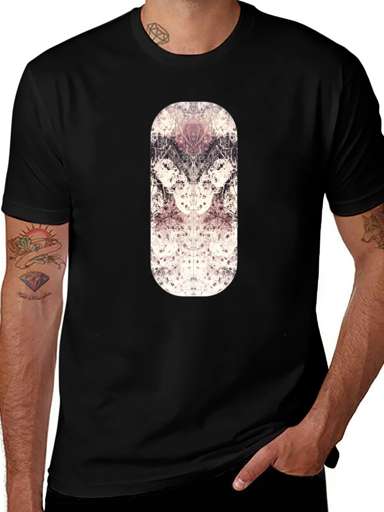 Abstract Art Graphic Print Black T-Shirt