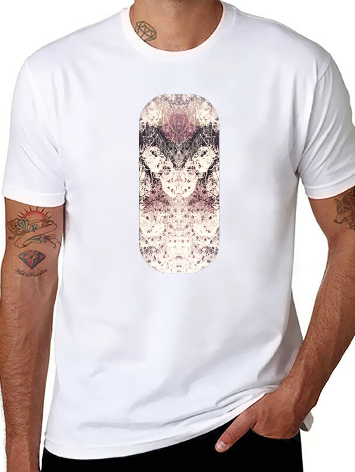 Abstract Art Graphic Print Black T-Shirt