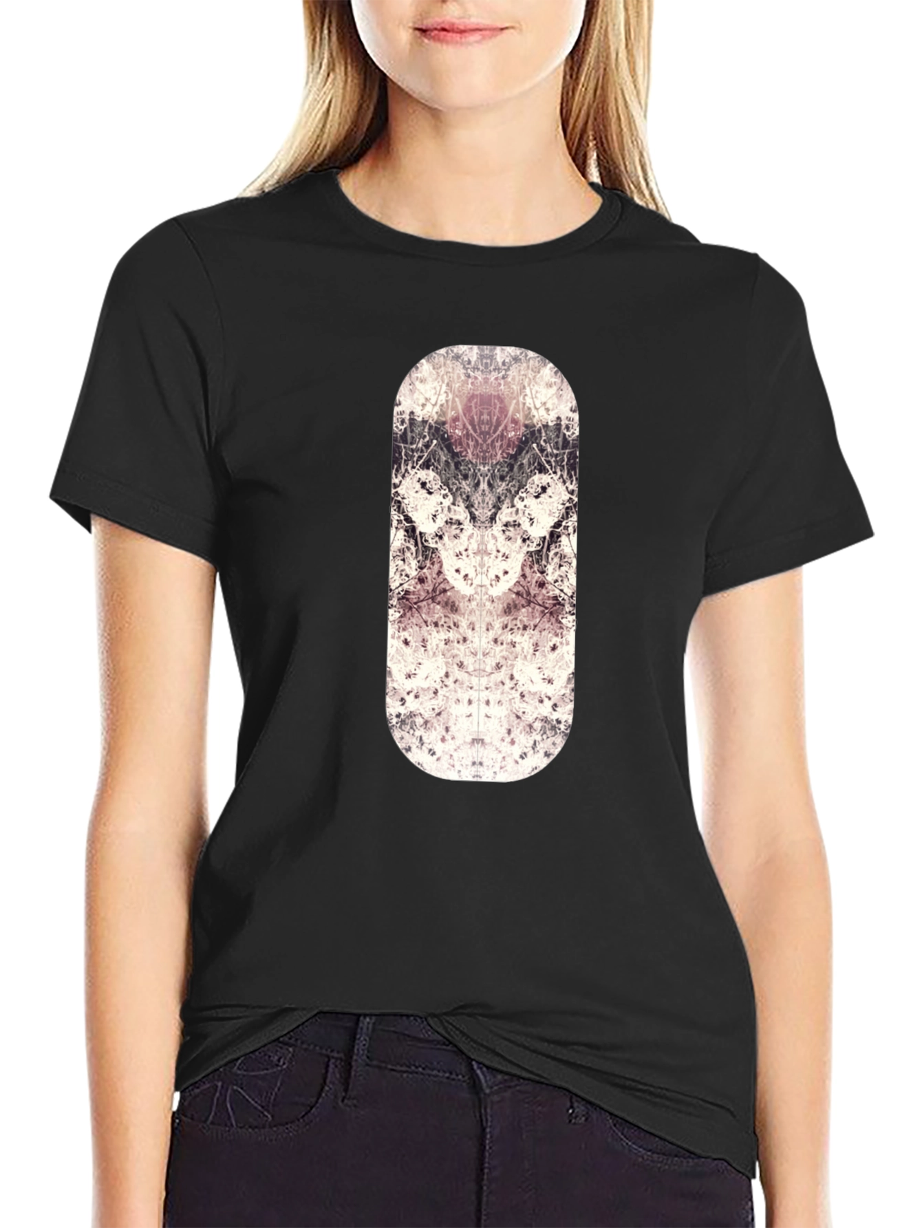 Abstract Art Graphic Print Black T-Shirt