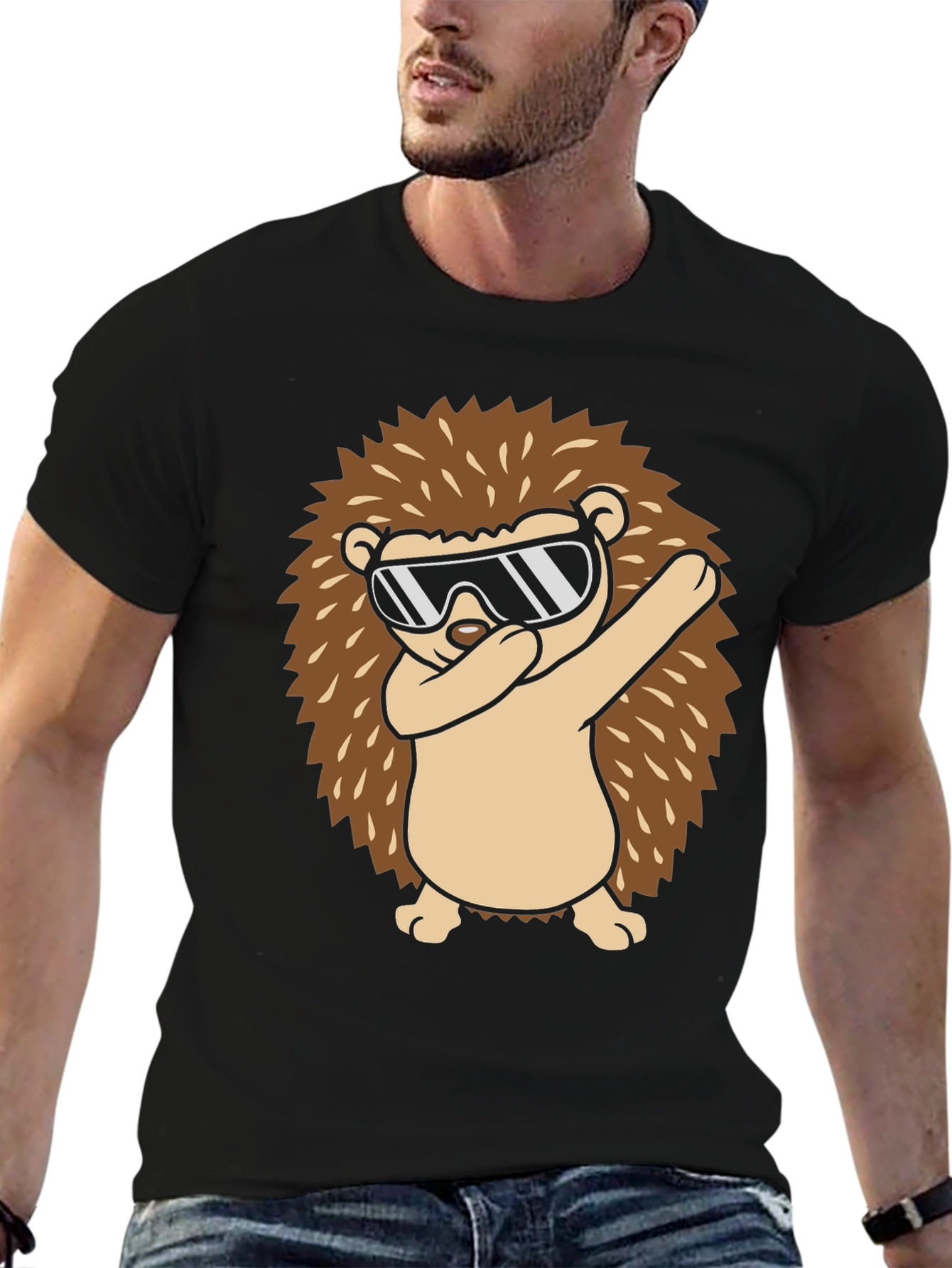 Dabbing Hedgehog Graphic Tee - Cool Animal Design
