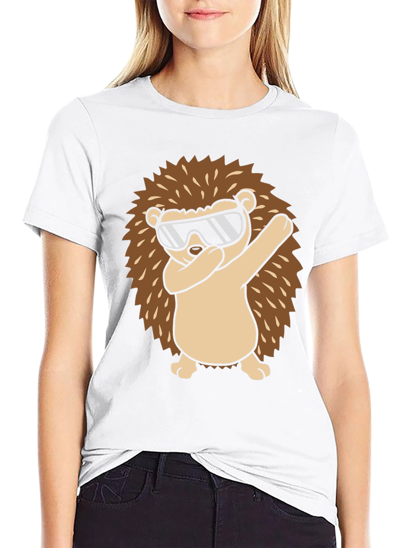Dabbing Hedgehog Graphic Tee - Cool Animal Design