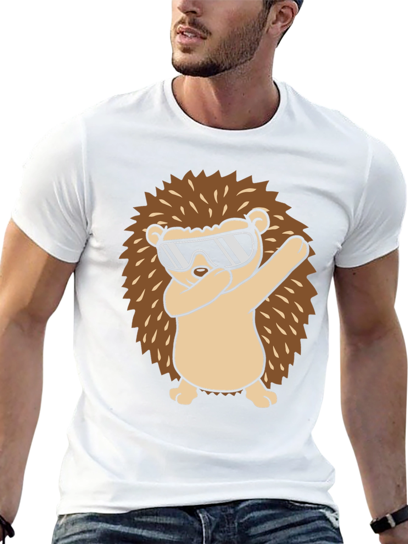 Dabbing Hedgehog Graphic Tee - Cool Animal Design