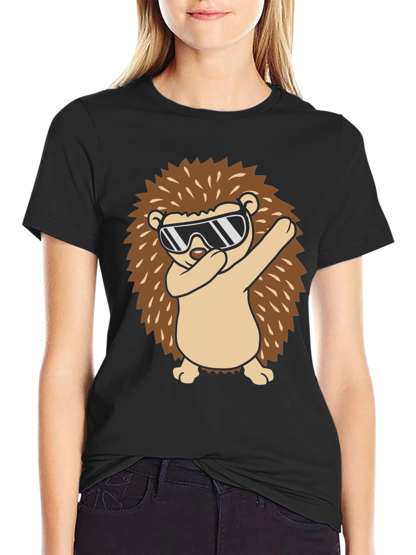 Dabbing Hedgehog Graphic Tee - Cool Animal Design