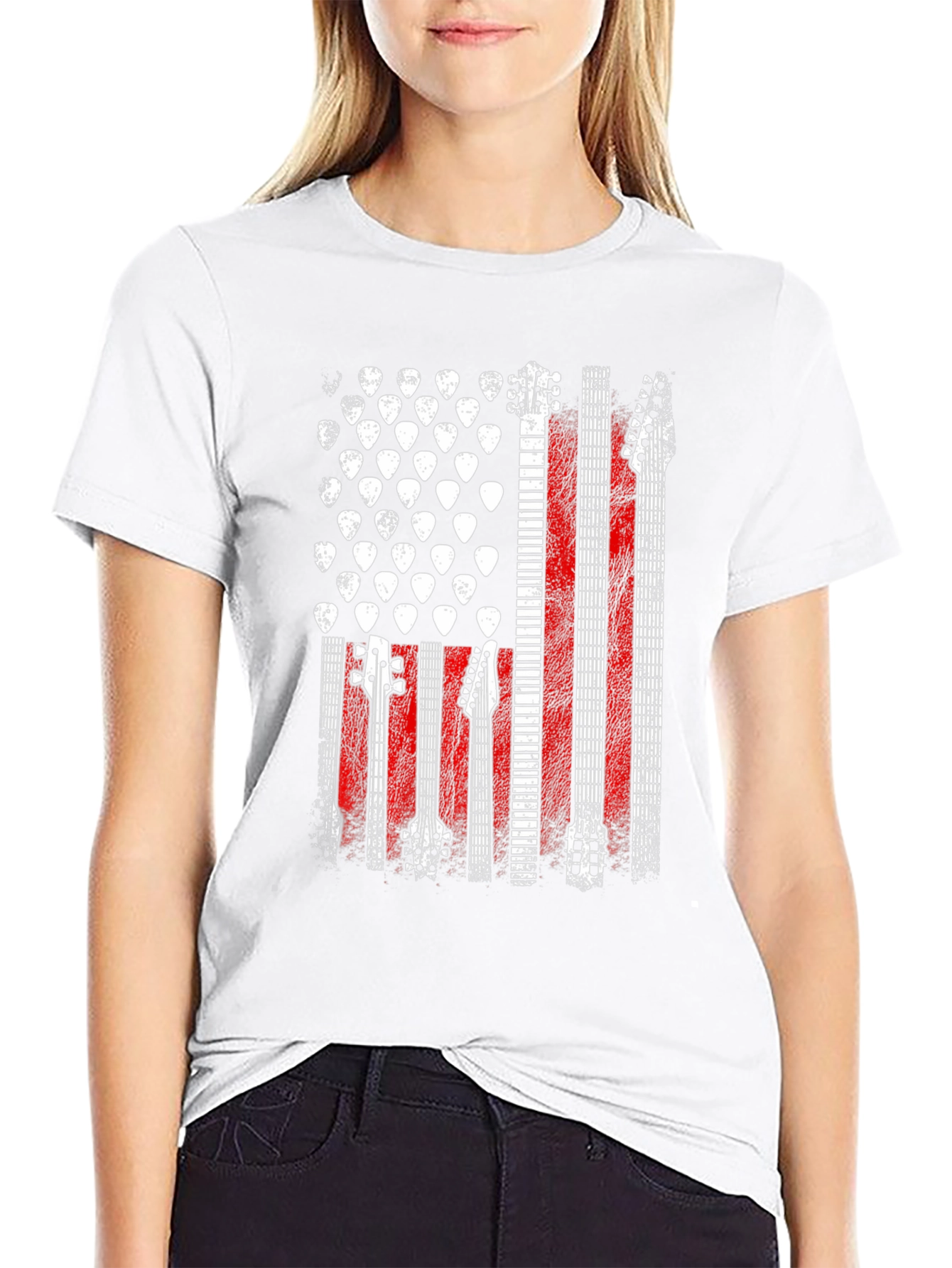 Guitar American Flag Graphic Tee